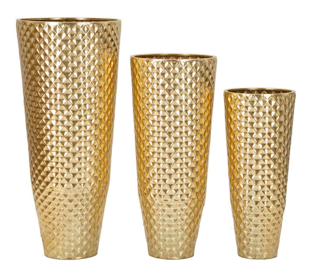 Vase Glotty Set 3 Pcs Goldfarben B: 48 cm - Goldfarben, Basics, Metall (48/110/48cm)