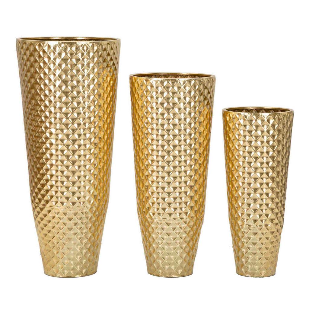 Vase Glotty Set 3 Pcs Goldfarben B: 48 cm
