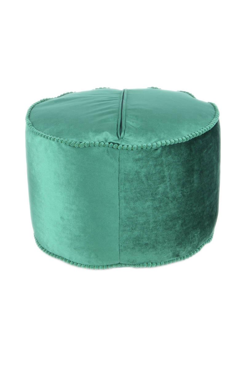 Pouf Taj Mahal Dxh: 47x32 cm Samt Grün mit Reißverschluss