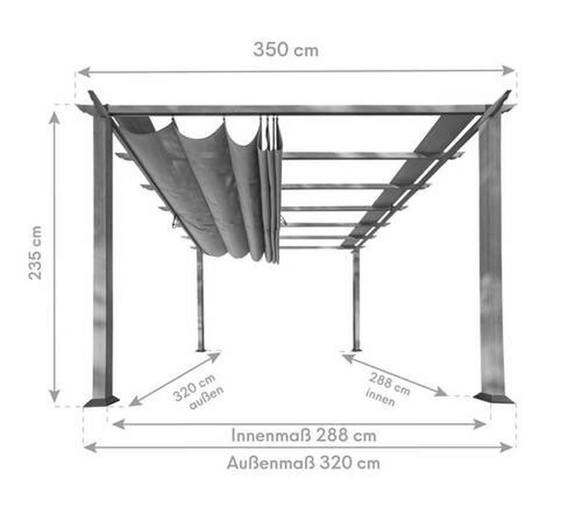 Pavillon Florida 350x235x350cm Sturmfest, Gartenpavillon - Weiß, Basics, Kunststoff/Metall (350/235/350cm)