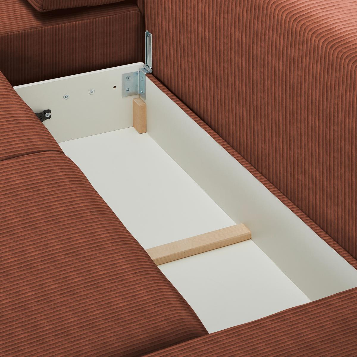 Wohnlandschaft Vouge Kupferfarb., U: 283x371x208 Cm - Buchefarben/Schwarz, KONVENTIONELL, Textil (283/371/208cm) - Livetastic