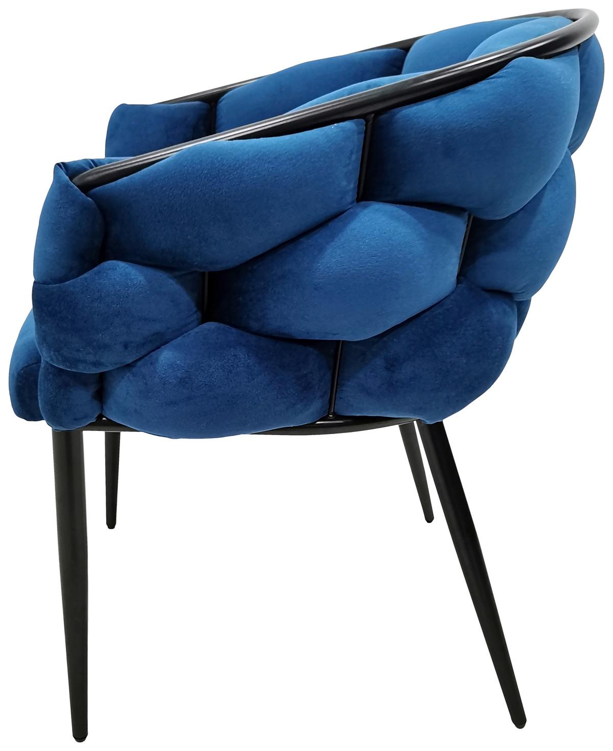 Sada stoličiek 2ks/sada - čierna/modrá, Modern, kov/textil (65/79/61cm) - MID.YOU
