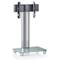 Tv-rack Bis 37" Schwenkbar Mit Rollen Bilano Max. 30 Kg - Silberfarben, KONVENTIONELL, Glas/Metall (60/100/44cm) - MID.YOU