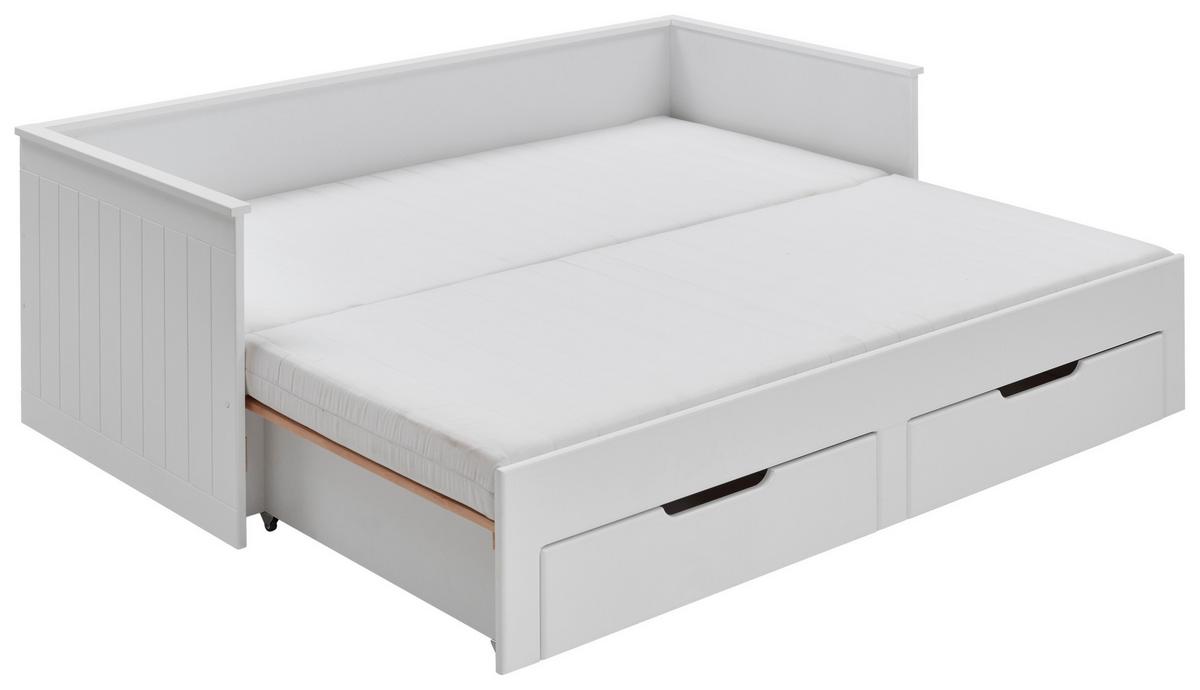 Kihúzható Ágy Clara - bükk/fehér, Basics, faalapú anyag/fa (90/200cm) - P & B