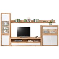 Wohnkombination 5 Tlg. Mit Led Kashmir New 3 Eiche Dekor/weiß - Eichefarben/Weiß, MODERN, Holzwerkstoff (342/192/49cm) - James Wood