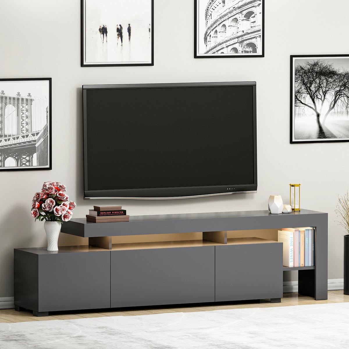 Lowboard Beliz, Anthrazit B: 192 Cm - Anthrazit, Design, Holzwerkstoff (192/53/37cm) - Livetastic