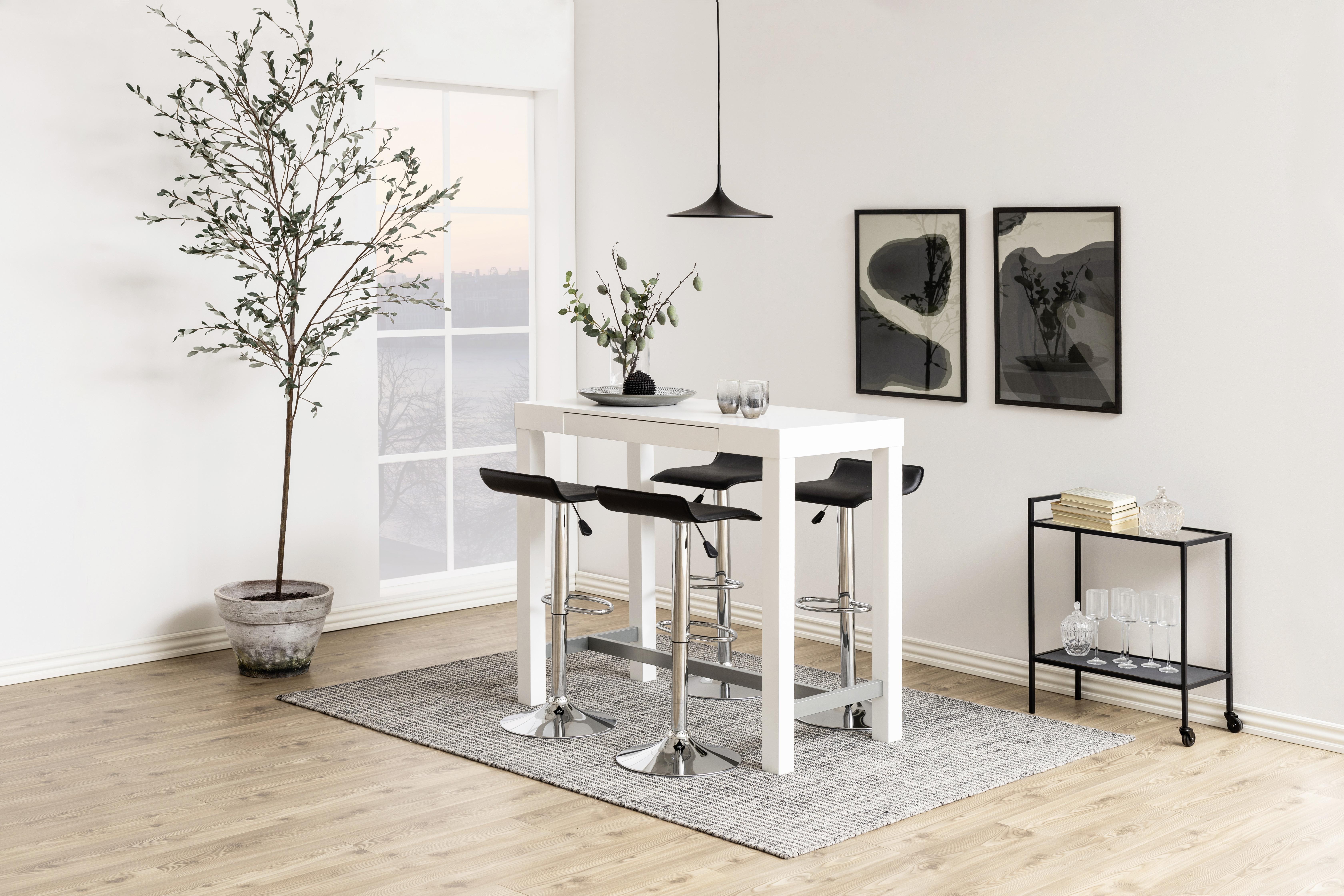 Servierwagen Metall/Glas Seaford Schwarz Mit 2 Laden - Klar/Schwarz, Basics, Glas/Kunststoff (60/75/30cm) - MID.YOU