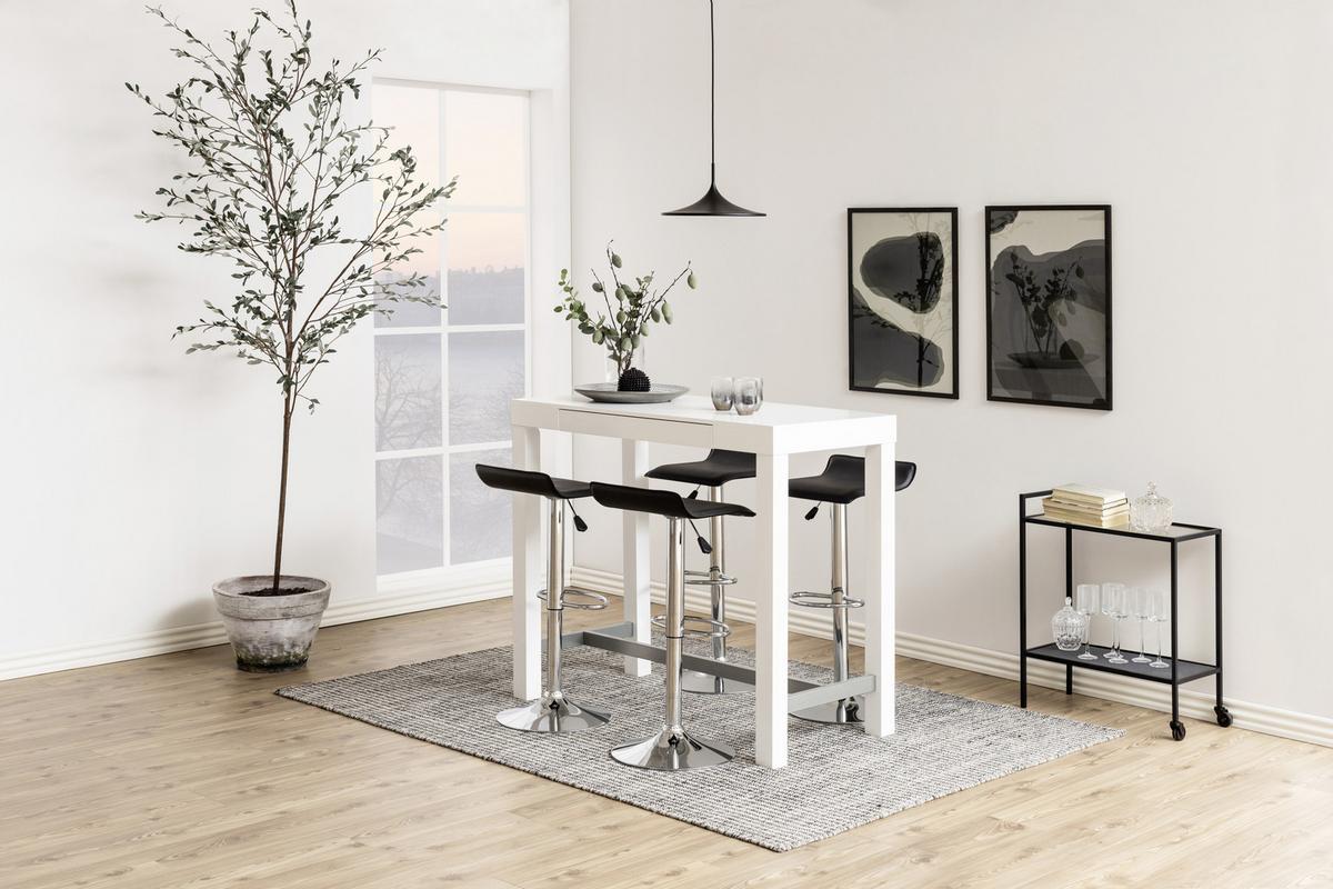 Servierwagen Metall/glas Seaford Schwarz Mit 2 Laden - Klar/Schwarz, Basics, Glas/Kunststoff (60/75/30cm) - MID.YOU