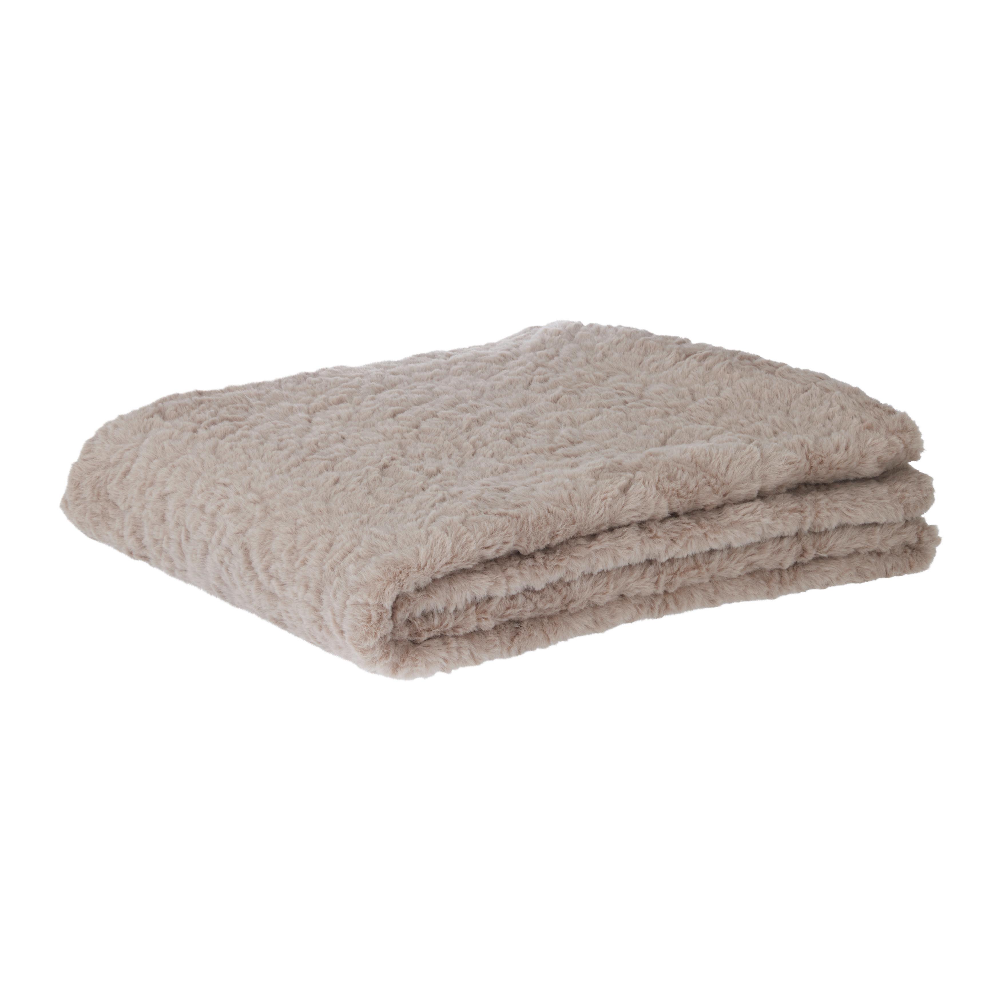 Kožešinová deka Rabbit Brushed, 130/170cm - světle hnědá, textil (130/170cm) - Modern Living