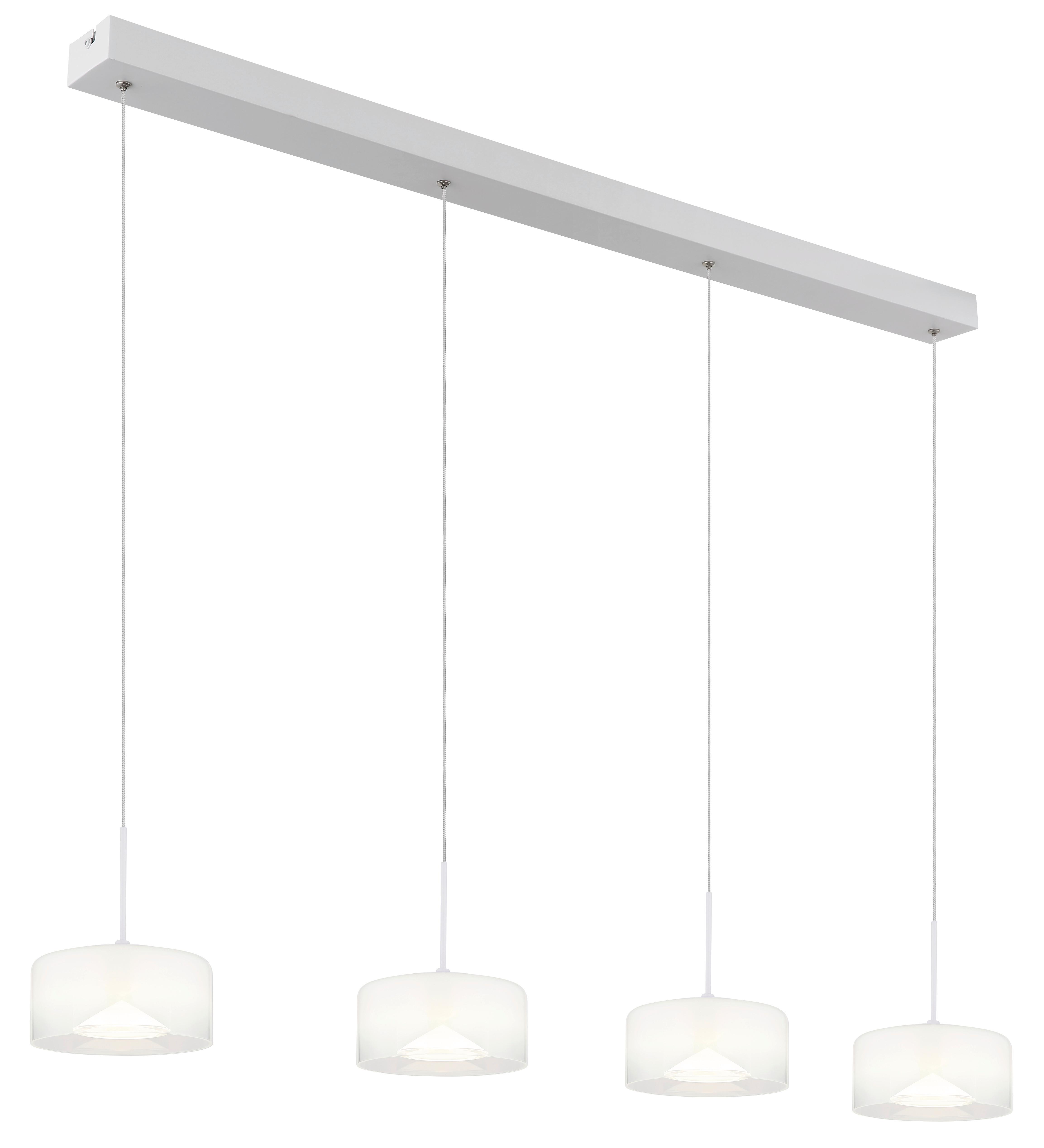 Hängeleuchte LUNOUI - Klar/Weiß, Basics, Glas/Kunststoff (105/15/150cm)