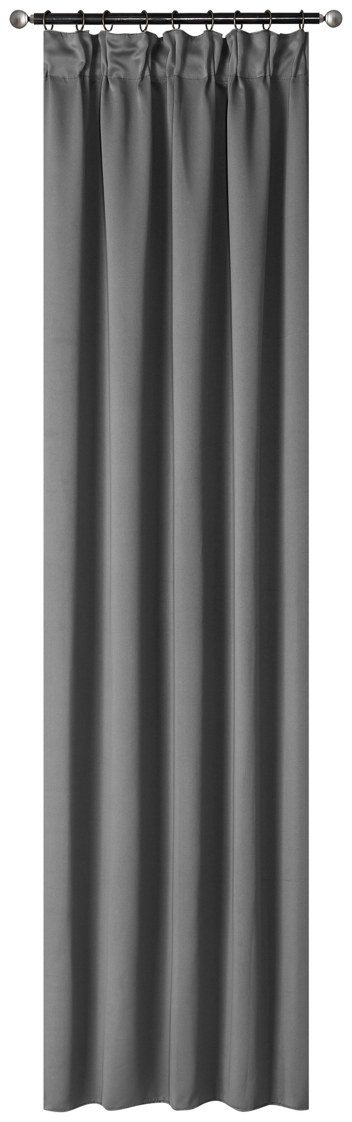 Vorhang Mit Band Simone 135x175 Cm Anthrazit - Anthrazit, ROMANTIK / LANDHAUS, Textil (135/175cm) - James Wood