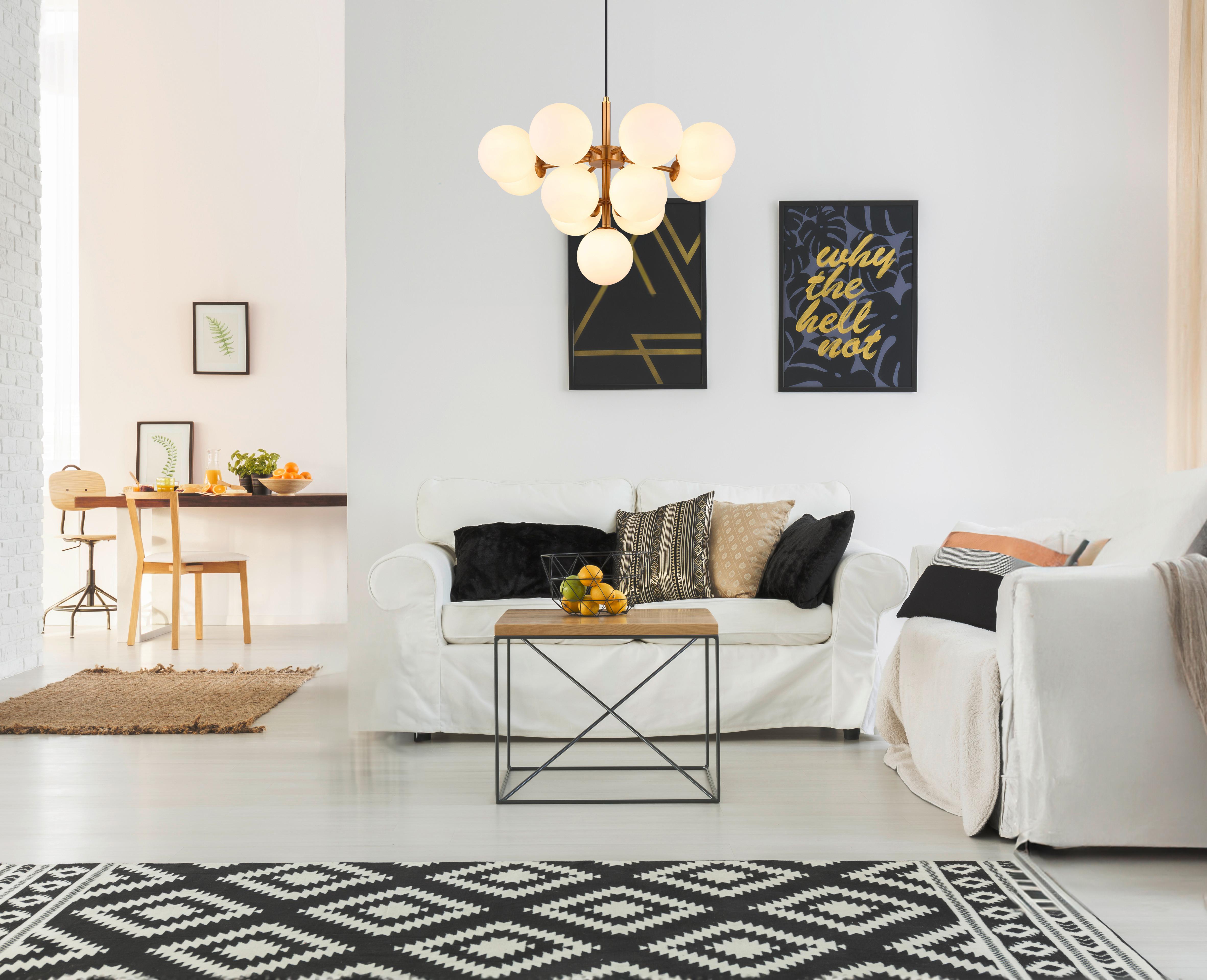 Függőlámpa 56143-13g - aranyszínű, Design, Üveg/fém (56/120cm) - Globo