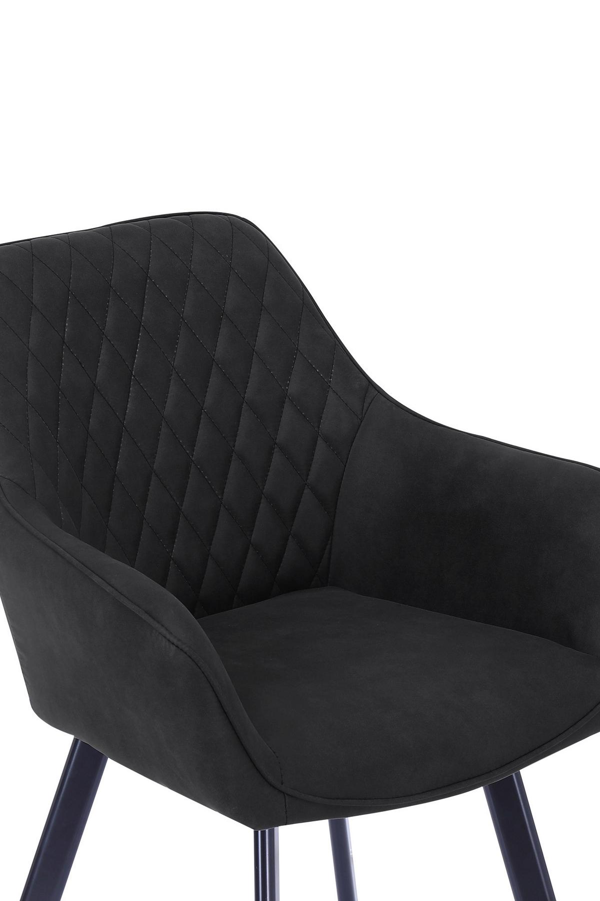 Armlehnstuhl-set Anthrazit B: 56,5 Cm - Anthrazit/Schwarz, MODERN, Textil/Metall (56,5/83/63cm) - Livetastic