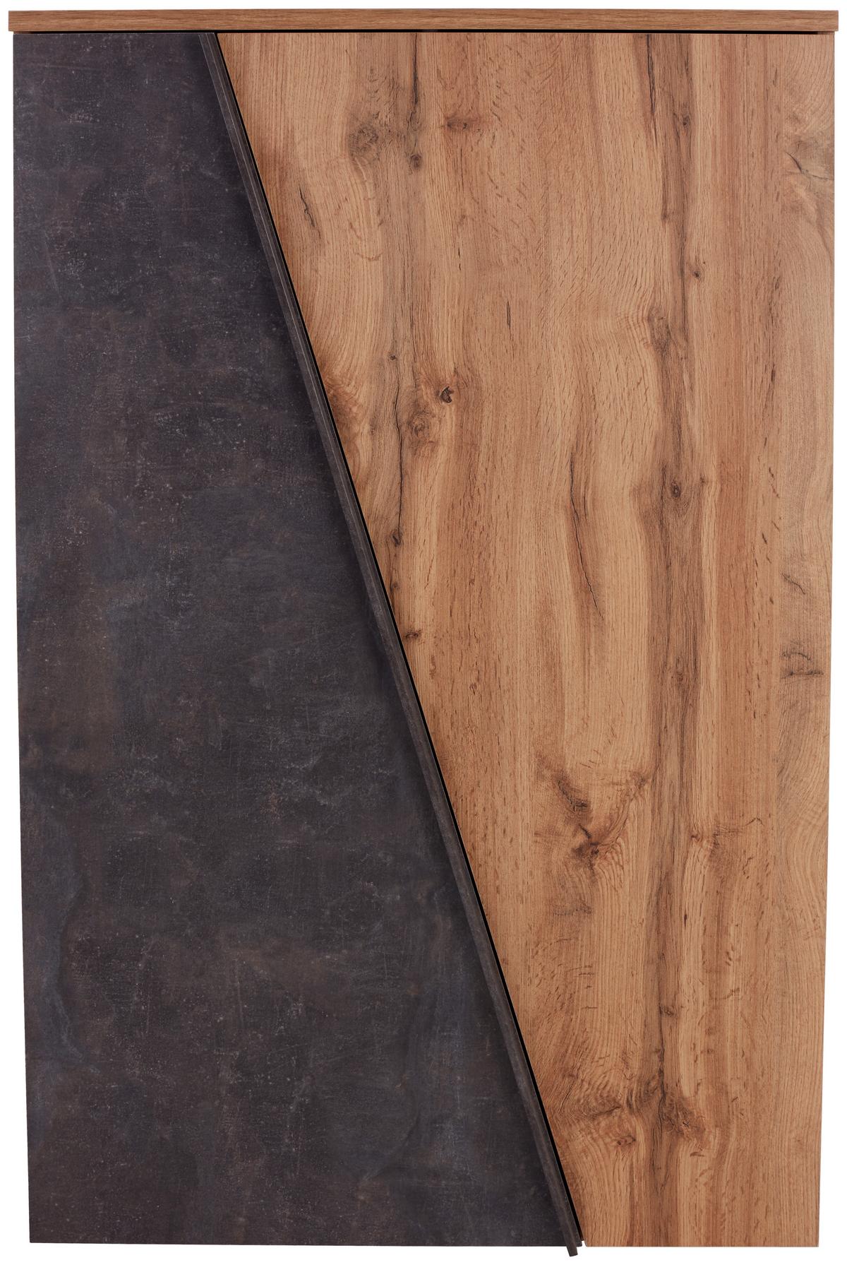 Wohnkombination Modern 4-tlg. Venedig Eiche Dekor/dunkelgrau - Eichefarben/Dunkelgrau, MODERN, Holzwerkstoff (287/196/40cm)