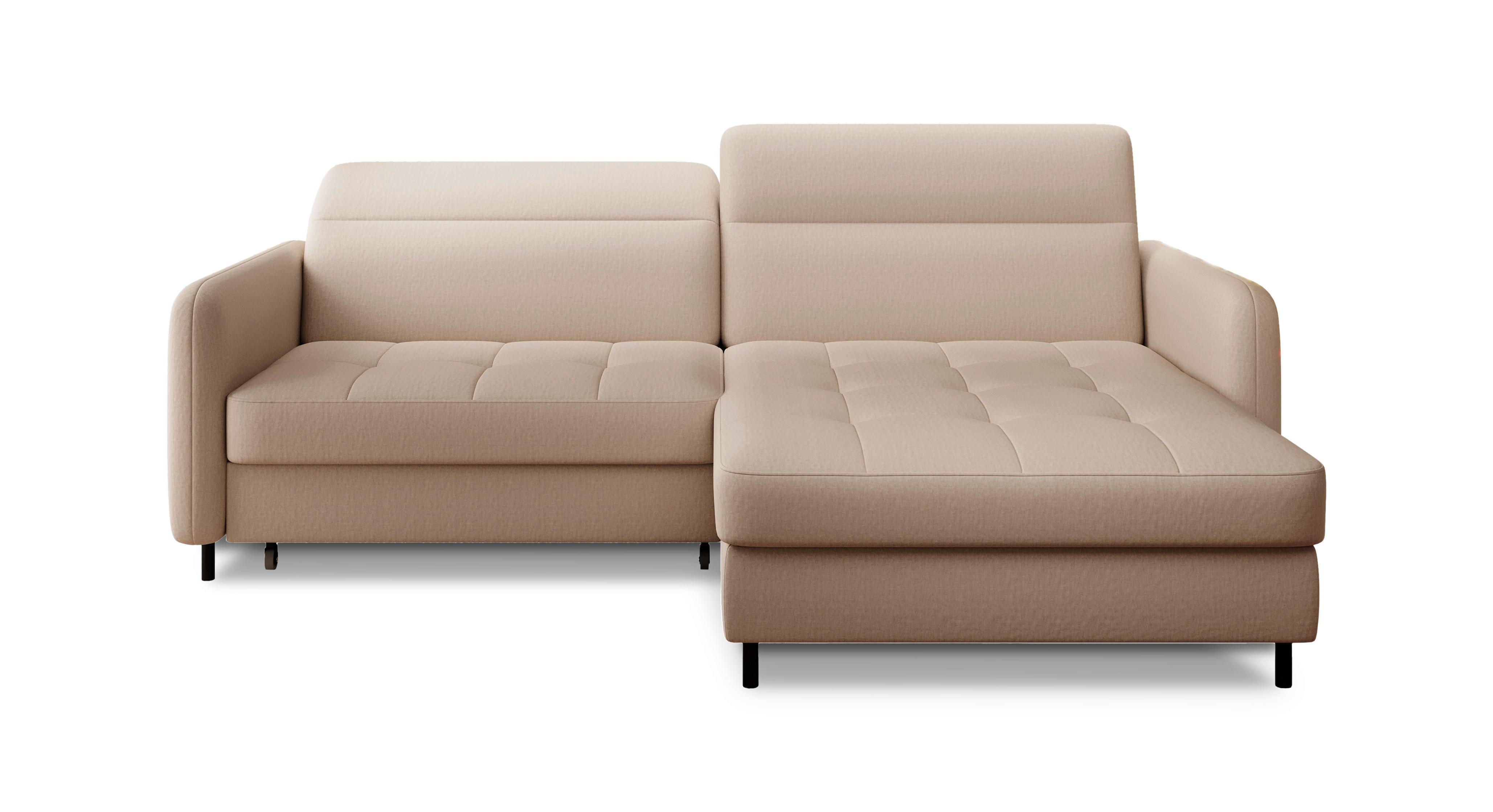 Ecksofa Gomsi Creme S: 228x165 cm - Creme/Schwarz, Design, Textil (228/165cm) - MID.YOU