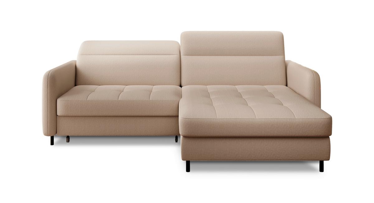 Ecksofa Gomsi Creme S: 228x165 cm - Creme/Schwarz, Design, Textil (228/165cm) - MID.YOU