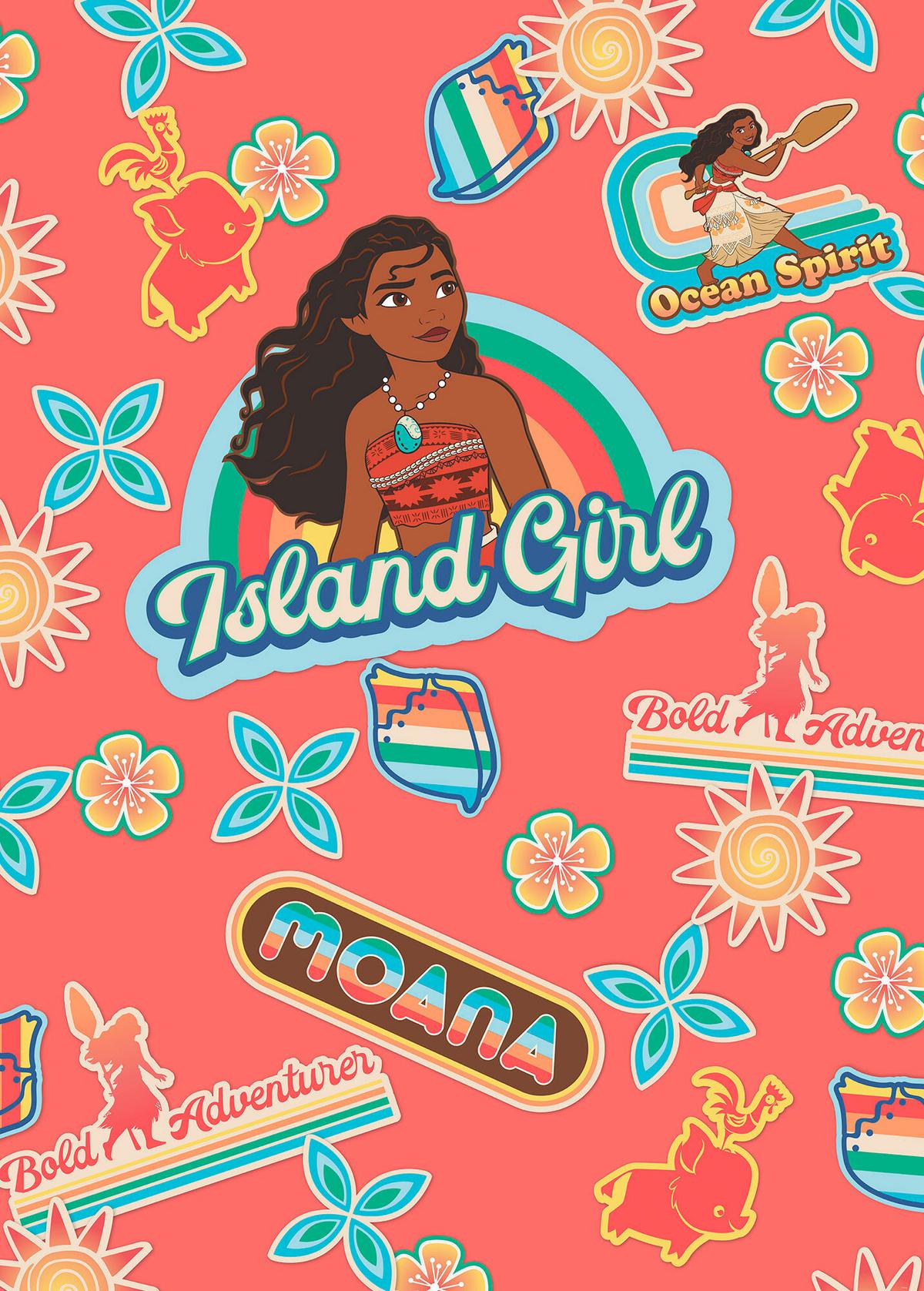 Fototapete Moana Island Girl - Multicolor, Trend, Textil (200/280cm)