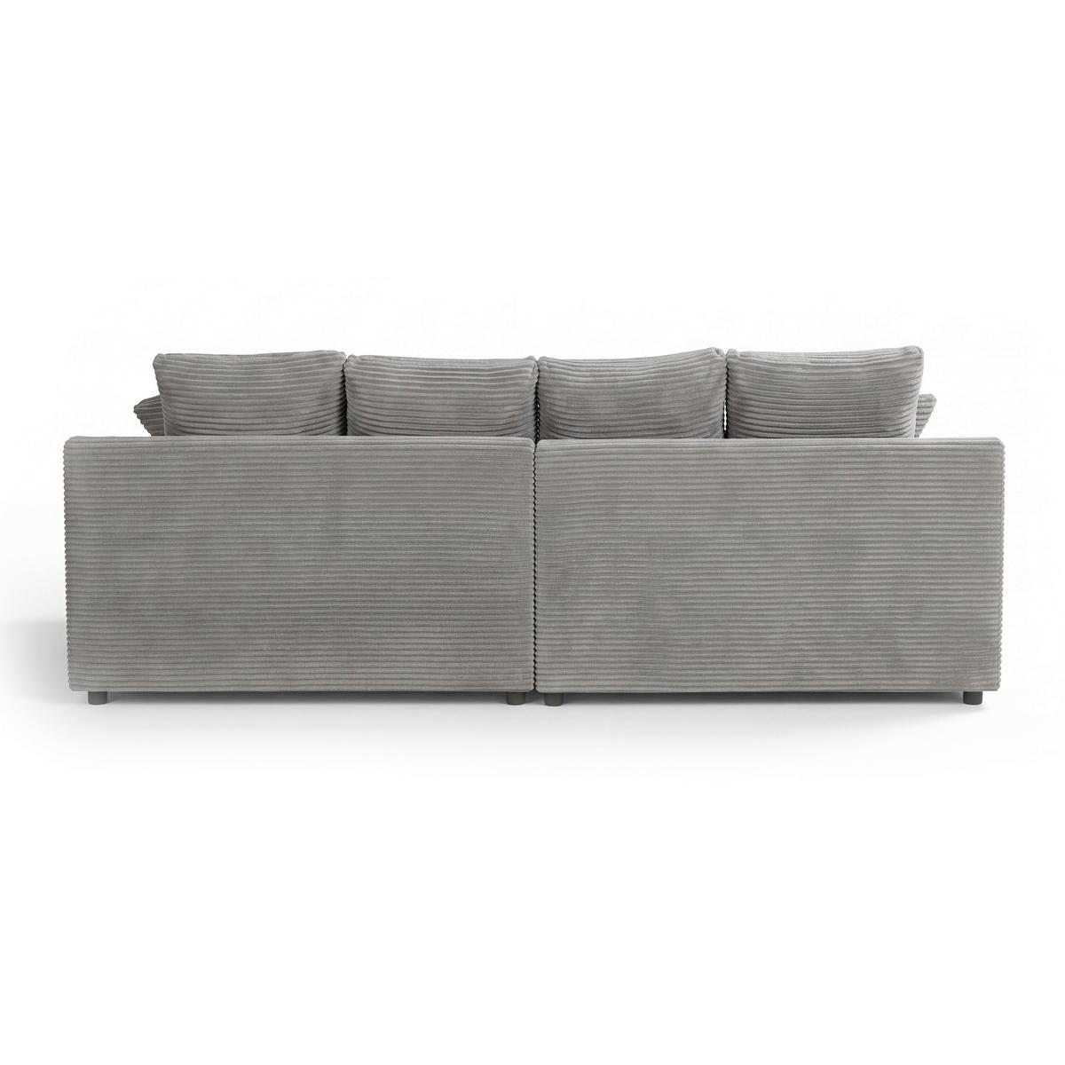 Veľká pohovka ELEONORA, sv.sivý menčester, max. 360 kg - čierna/svetlosivá, Modern, drevo/textil (250/97/168cm) - Bessagi Home