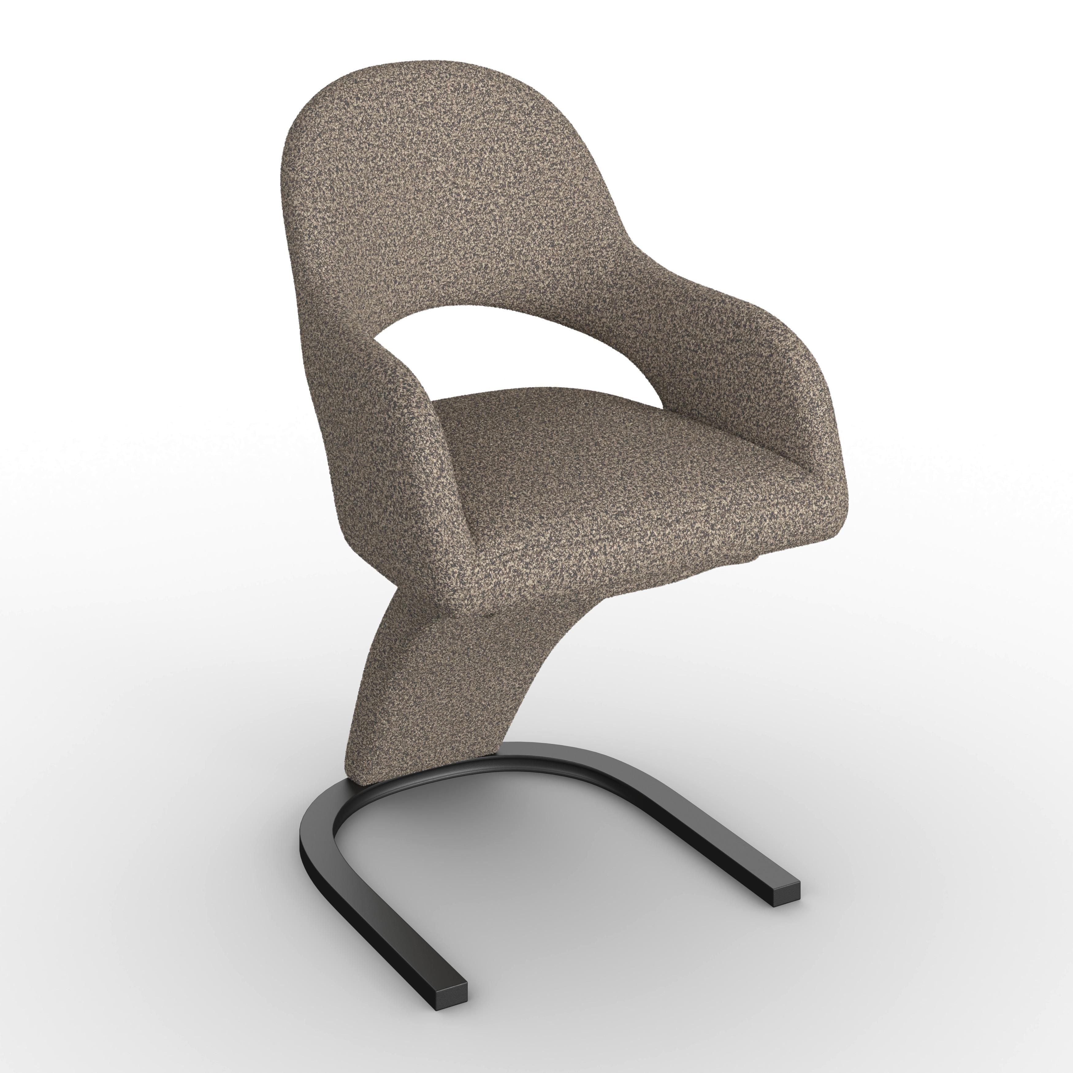 STOLIČKA S PODRÚČKAMI ARIA - čierna/čiernohnedá, Modern, kov/drevo (54/82/62cm) - Bessagi Home