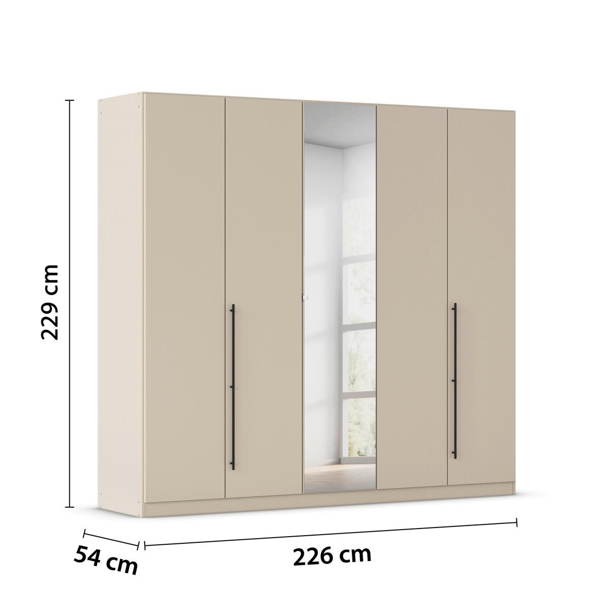 Kleiderschrank Safari B: 226 cm - Champagner, KONVENTIONELL, Holzwerkstoff (226/229/54cm)