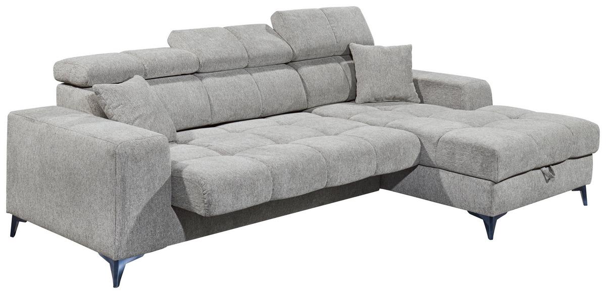 Ecksofa Sydney Hellgrau S: 268/172 Cm - Hellgrau/Schwarz, KONVENTIONELL, Textil (268/172cm) - MID.YOU