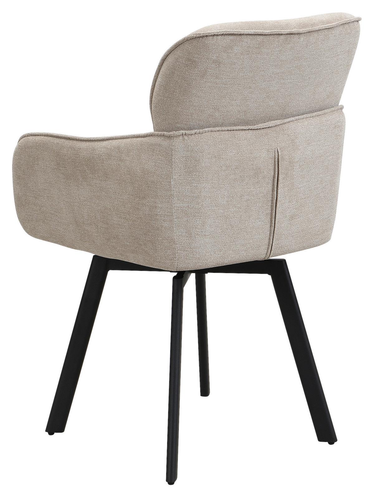 Stuhl-set Rico - Taupe/Schwarz, MODERN, Textil/Metall (61/90/63cm) - MID.YOU