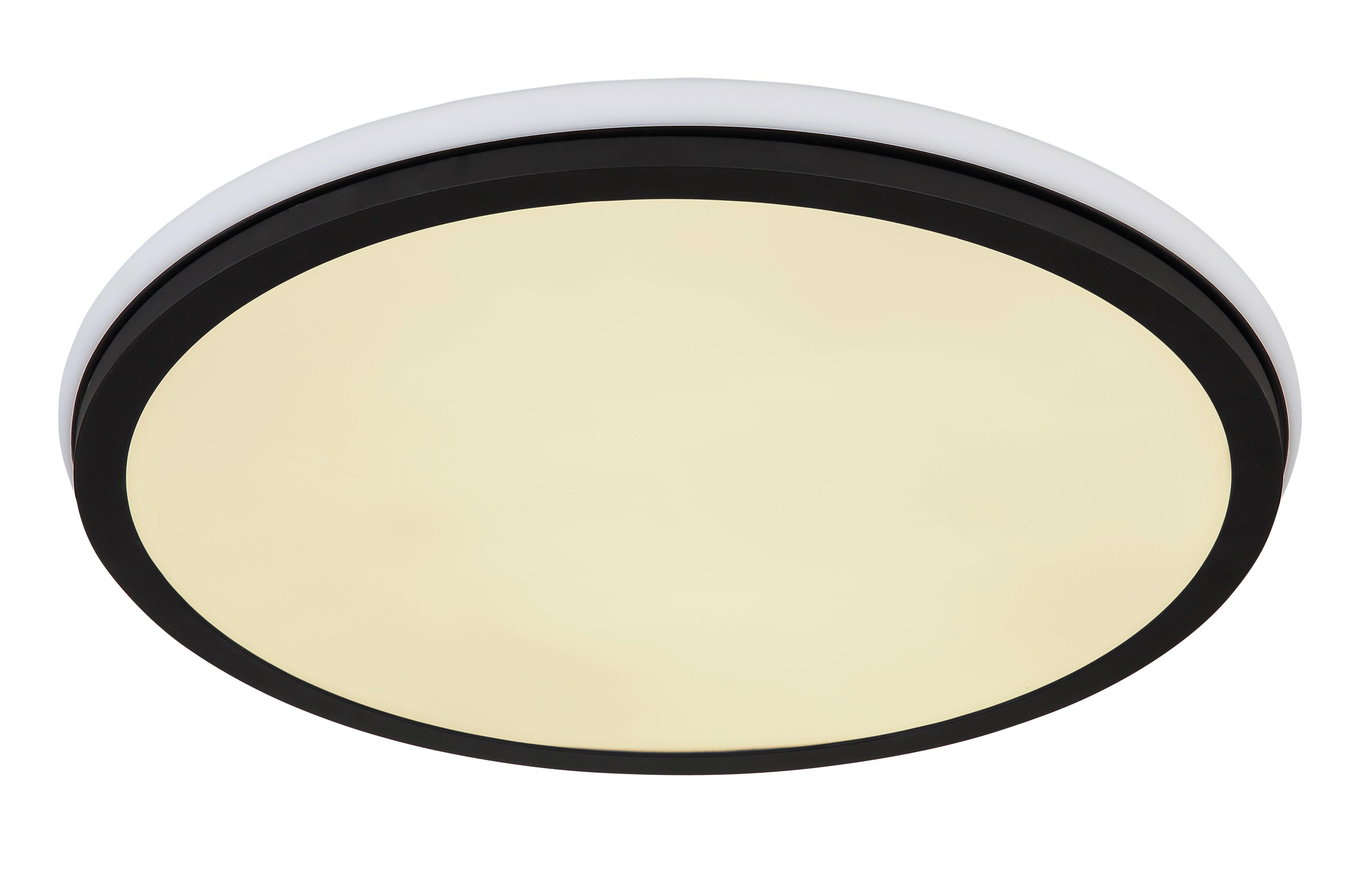 LED-Deckenleuchte 41391-40r - Opal/Schwarz, Design, Kunststoff/Metall (45/7cm) - Globo