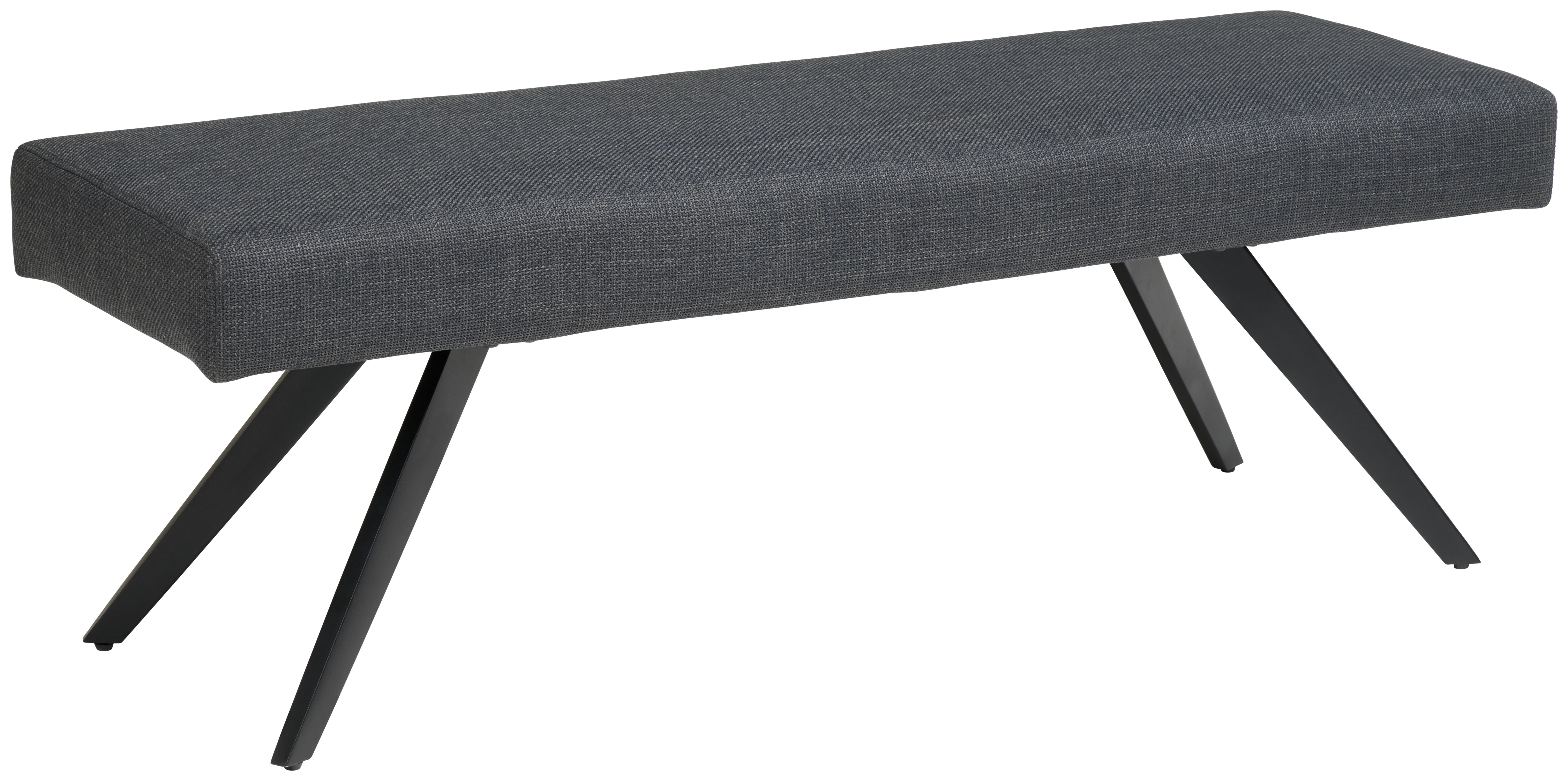 Sitzbank Andros dunkelgrau, B: 140cm - Dunkelgrau/Schwarz, KONVENTIONELL, Textil/Metall (140/49/47cm) - Livetastic