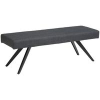 Sitzbank Andros dunkelgrau, B: 140cm - Dunkelgrau/Schwarz, KONVENTIONELL, Textil/Metall (140/49/47cm) - Livetastic