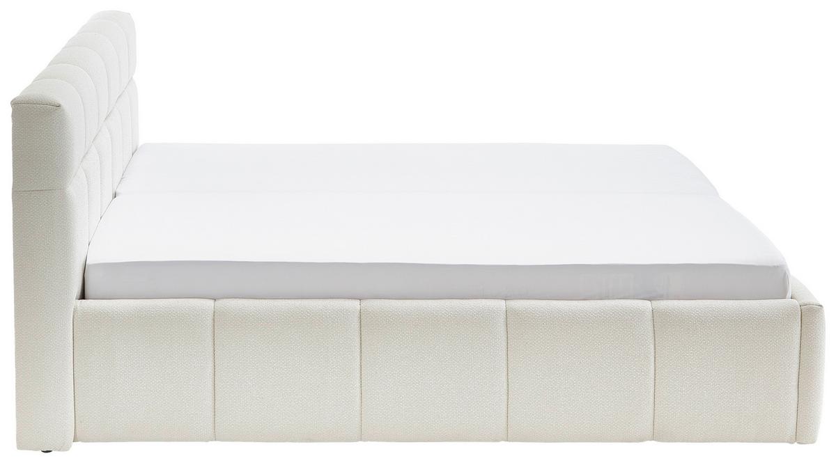 Čalúnená posteľ ASCONA 160x200, krémová - čierna/krémová, Konventionell, textil/plast (160/200cm)