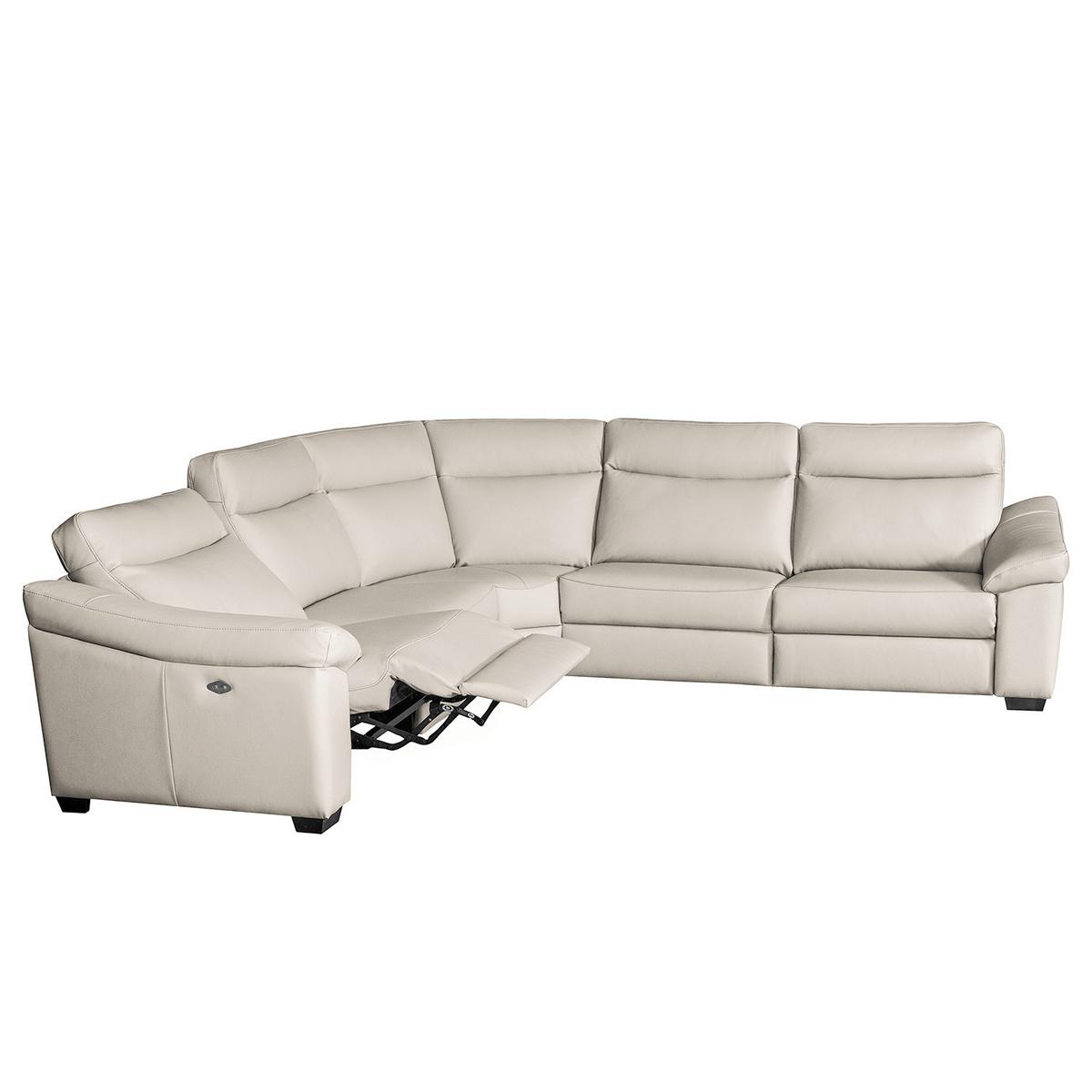 Ecksofa Dakar Grau B: 299x299 cm - Schwarz/Grau, Design, Leder (299/299cm) - Livetastic