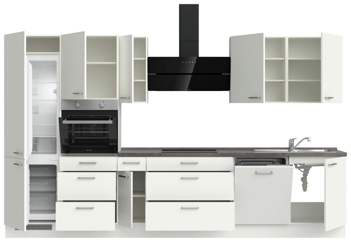 KÜCHENLEERBLOCK TOUCH HIGH - LINE, H12 LINKS - Weiß/Grau, MODERN, Holzwerkstoff (360cm) - Nobilia