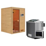 Bio-Sauna Lyon mit externe Steuerung - Naturfarben, MODERN, Holz (146/198/146cm) - Karibu