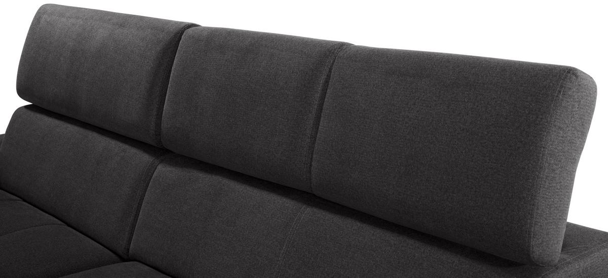 Ecksofa Mit Bettkasten Perry Graphitfarben 292x183 Cm - Silberfarben/Graphitfarben, Design, Textil (183/292cm) - Livetastic