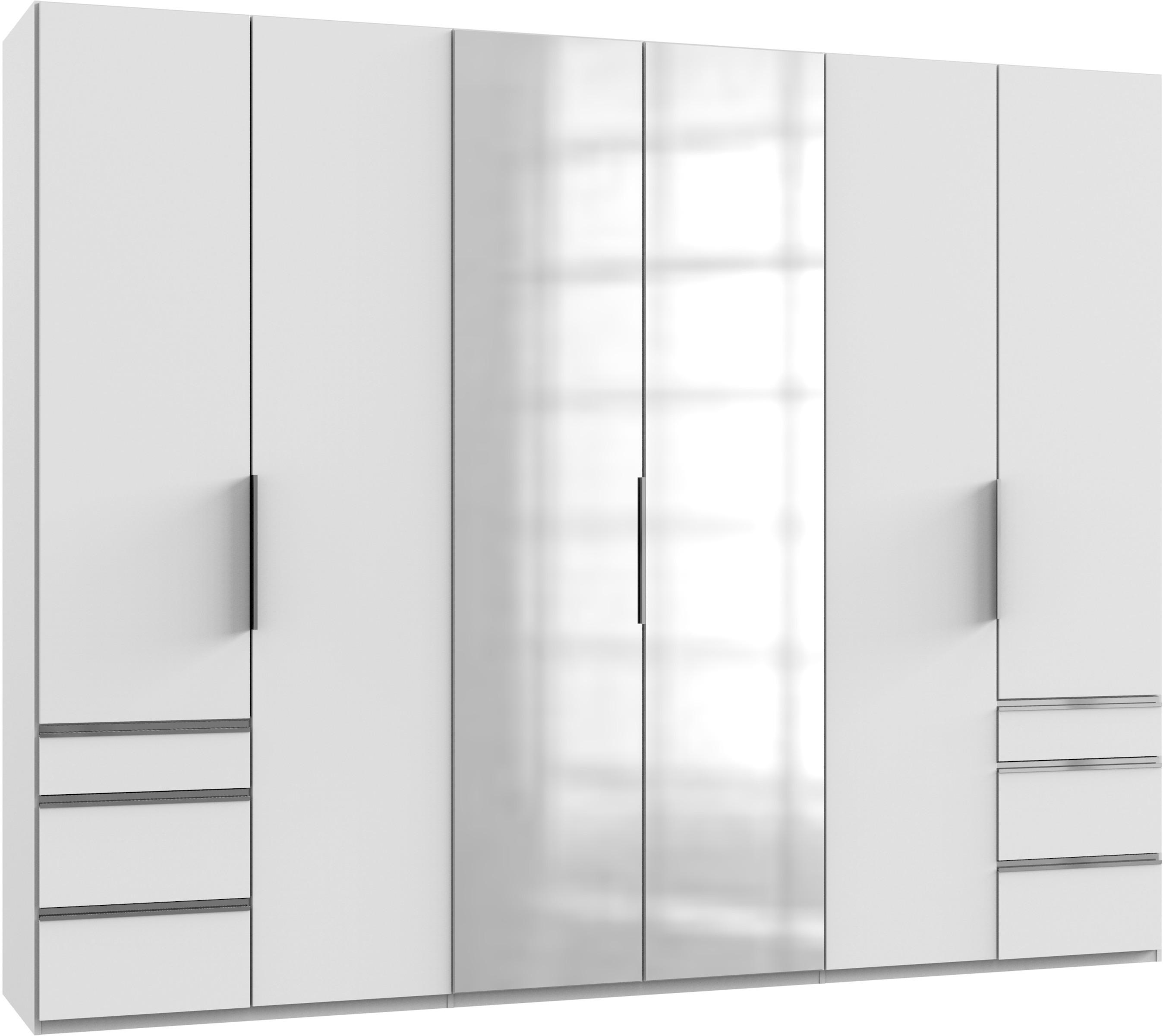 Drehtürenschrank mit Laden B: 300 cm Level, Weiß - Weiß, MODERN, Holzwerkstoff (300/236/58cm) - MID.YOU