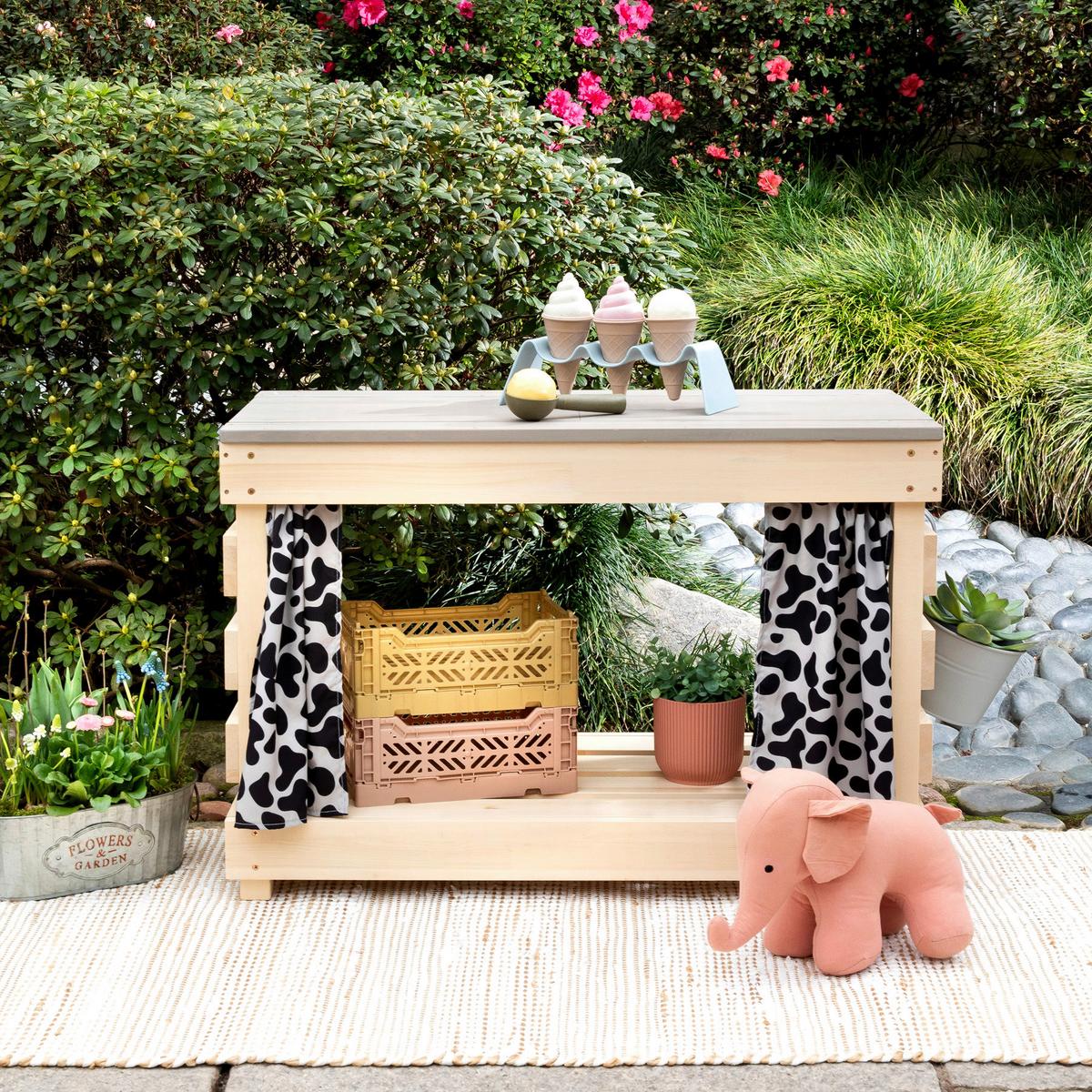 Sand- Und Wassertisch Muddy Buddy® - Birkefarben/Grau, Basics, Holz (80/40/55cm) - MUDDY BUDDY