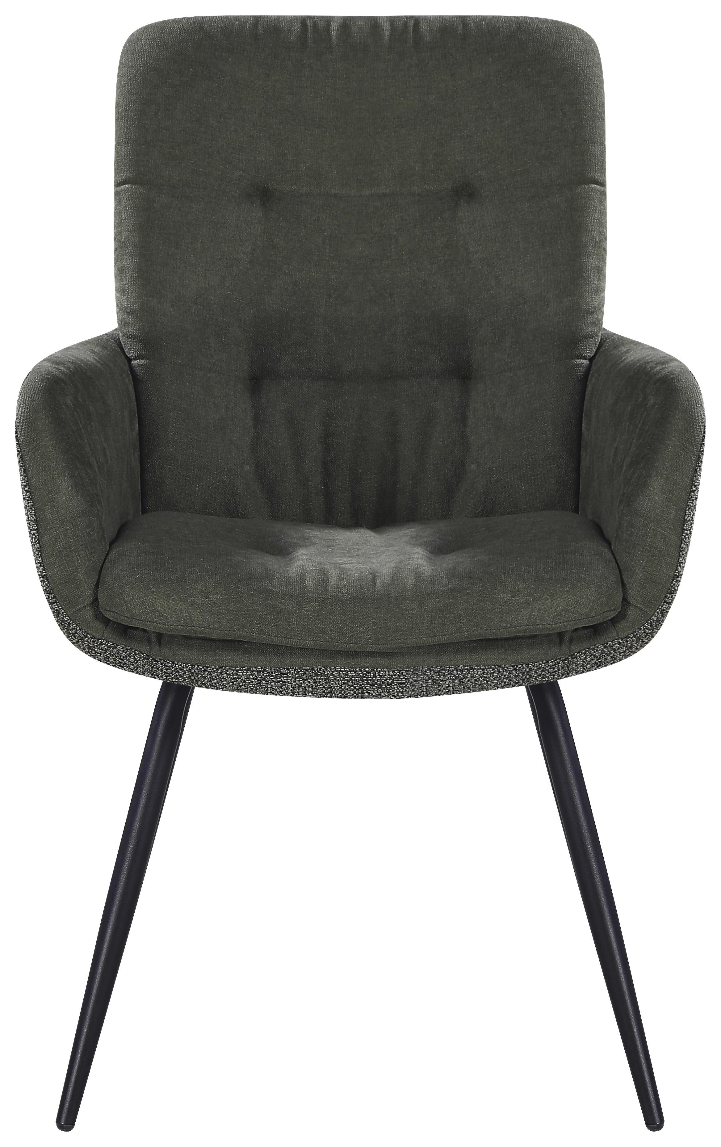 ŽIDLE S PODRUČKAMI NOVA - černá/zelená, Moderní, kov/textil (61/89/67cm) - Premium Living