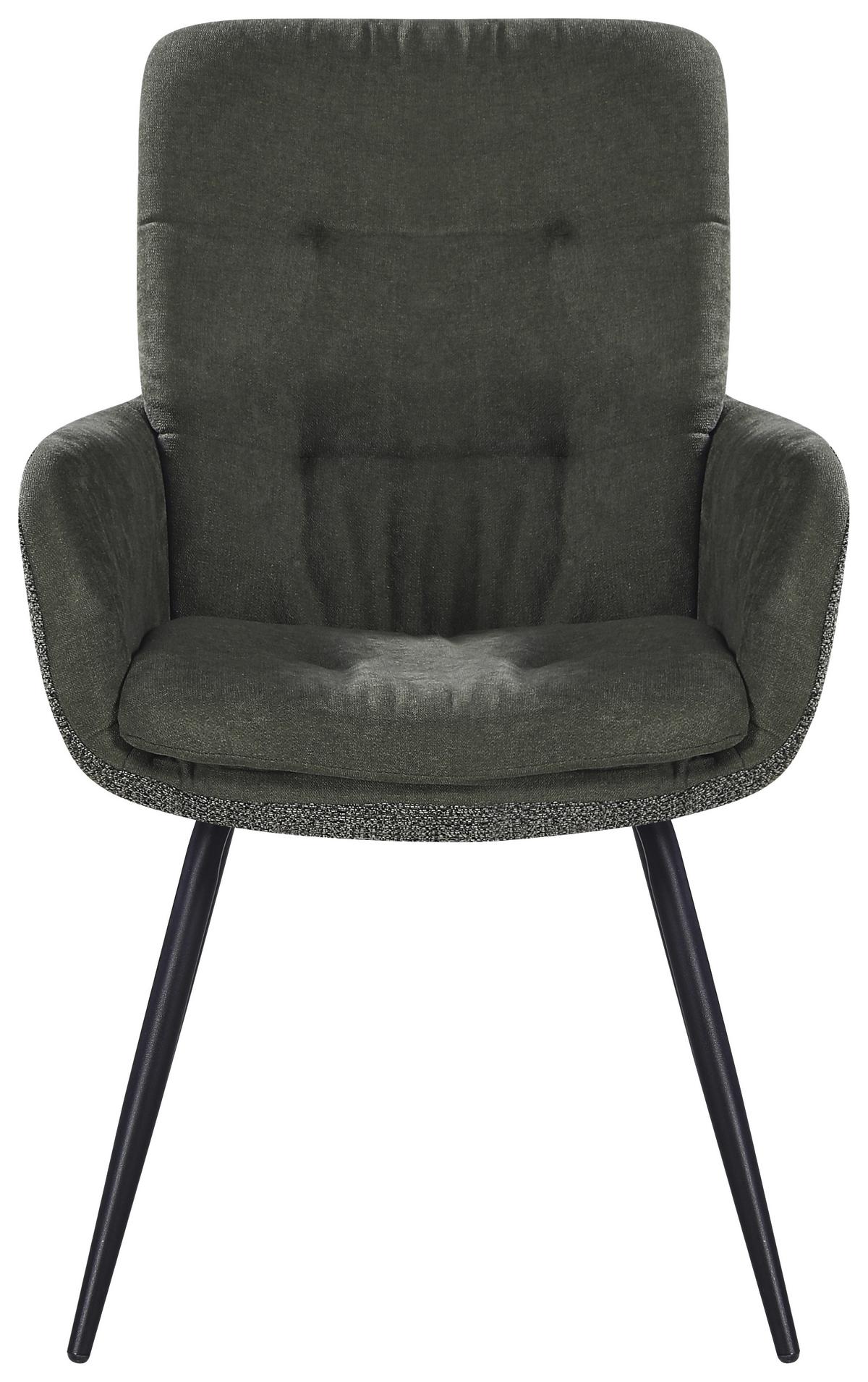 ŽIDLE S PODRUČKAMI NOVA - černá/zelená, Moderní, kov/textil (61/89/67cm) - Premium Living