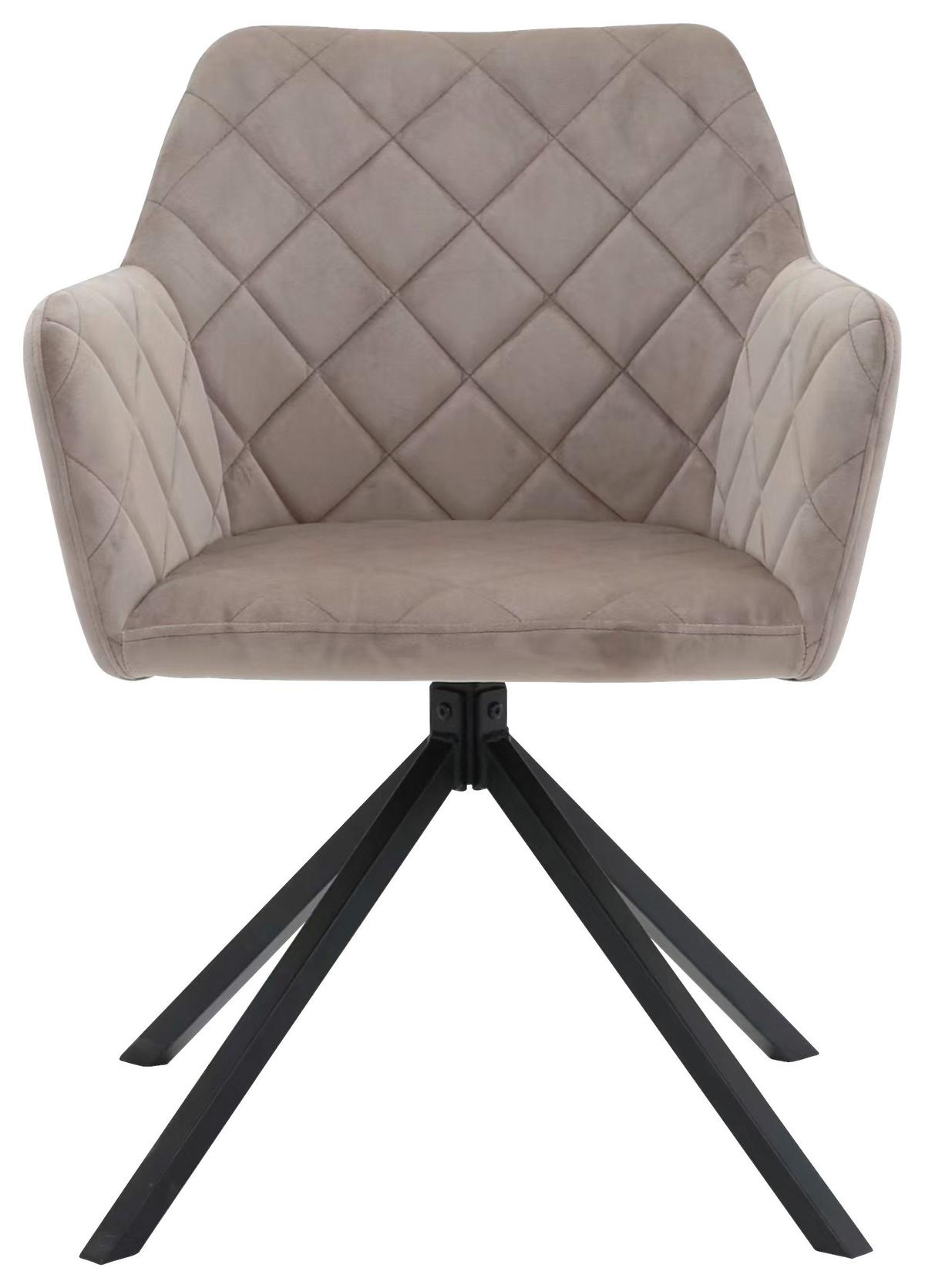 Stuhl Patti Beige, Sitzfl. 360° drehbar - Beige/Schwarz, KONVENTIONELL, Textil/Metall (58/81/54cm)