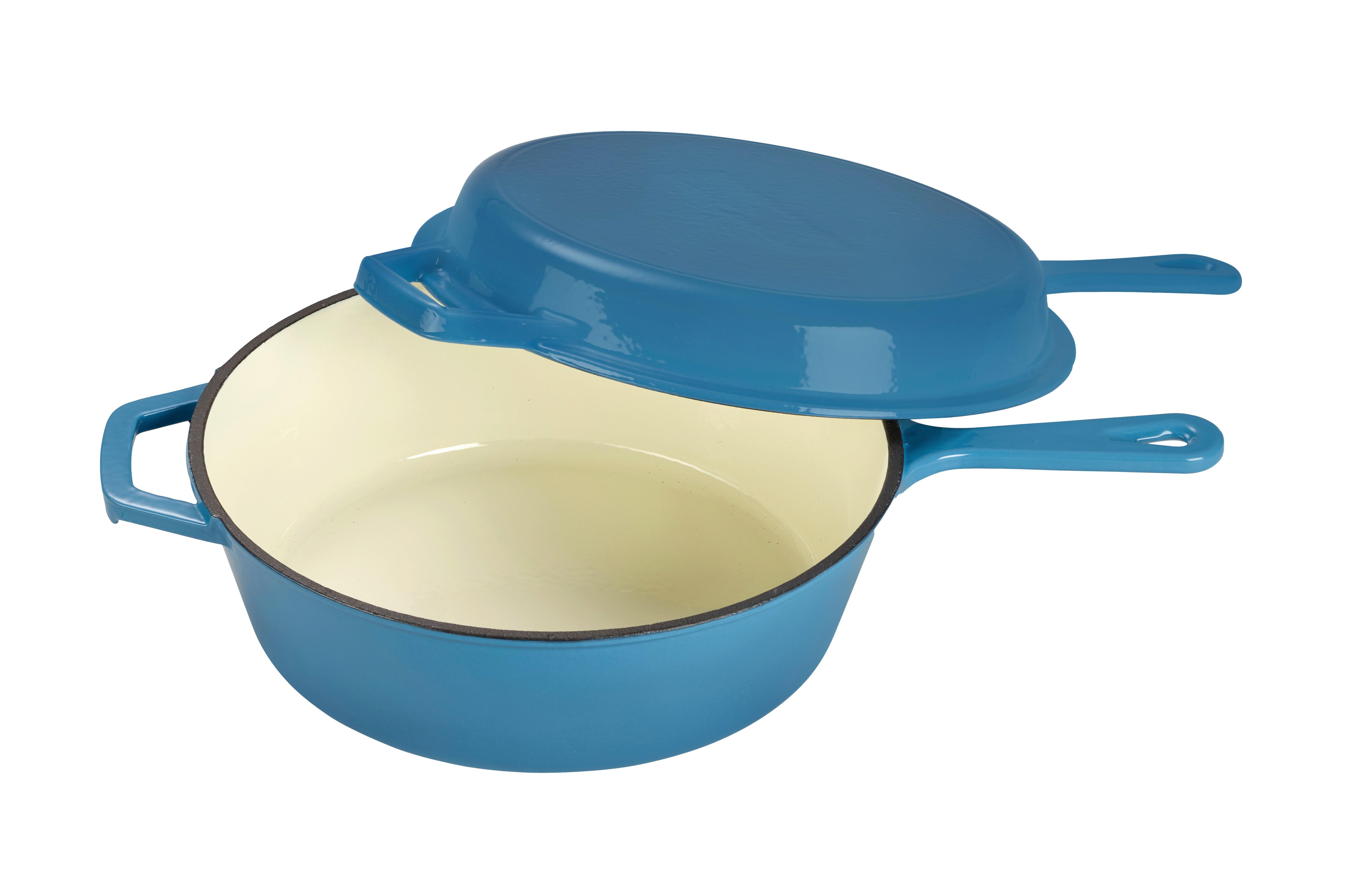 Kochtopfset 2-Teilig Gusseisen Backofengeeignet - Blau, Basics, Metall (26,5cm) - Echtwerk