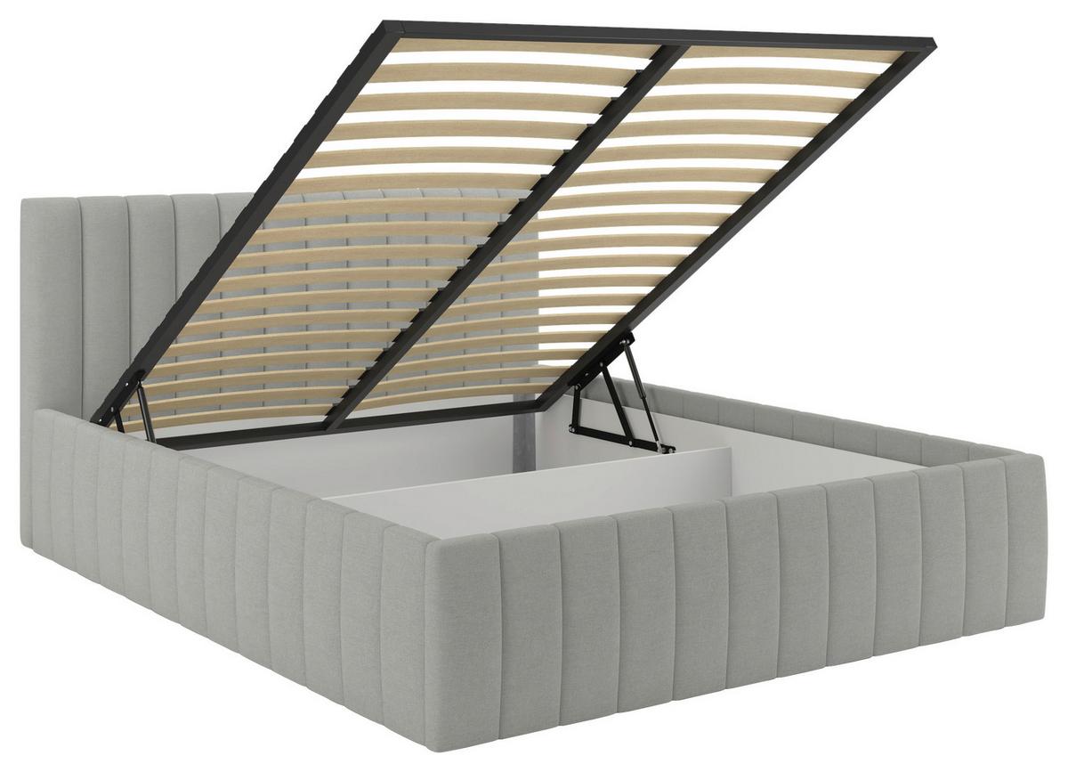 Čalúnená posteľ ORINOCO PL: 160/200 cm, sivá - čierna/sivá, Modern, kov/drevo (160/200cm) - Mömax