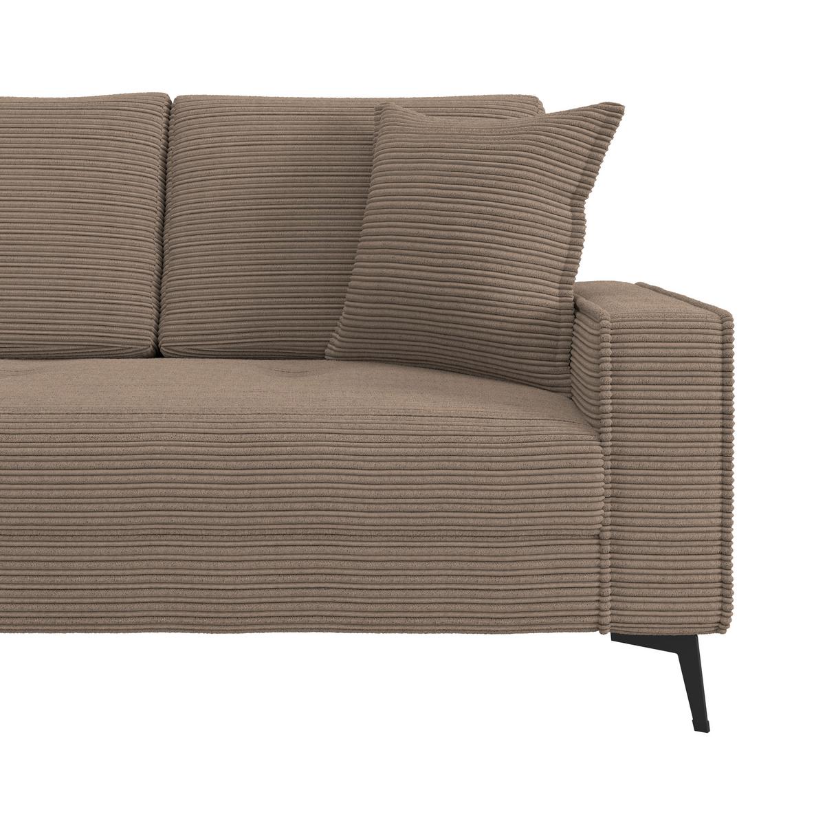 Ecksofa Zero Braun 173x286 cm - Schwarz/Braun, Trend, Textil (173/286cm)