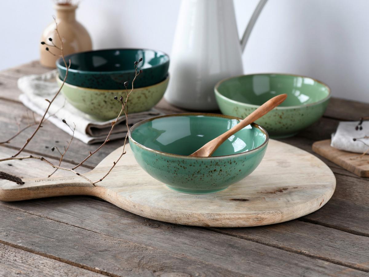 Schüsselset Nature Grün 12-teilig - Grün, Basics, Keramik - Creatable