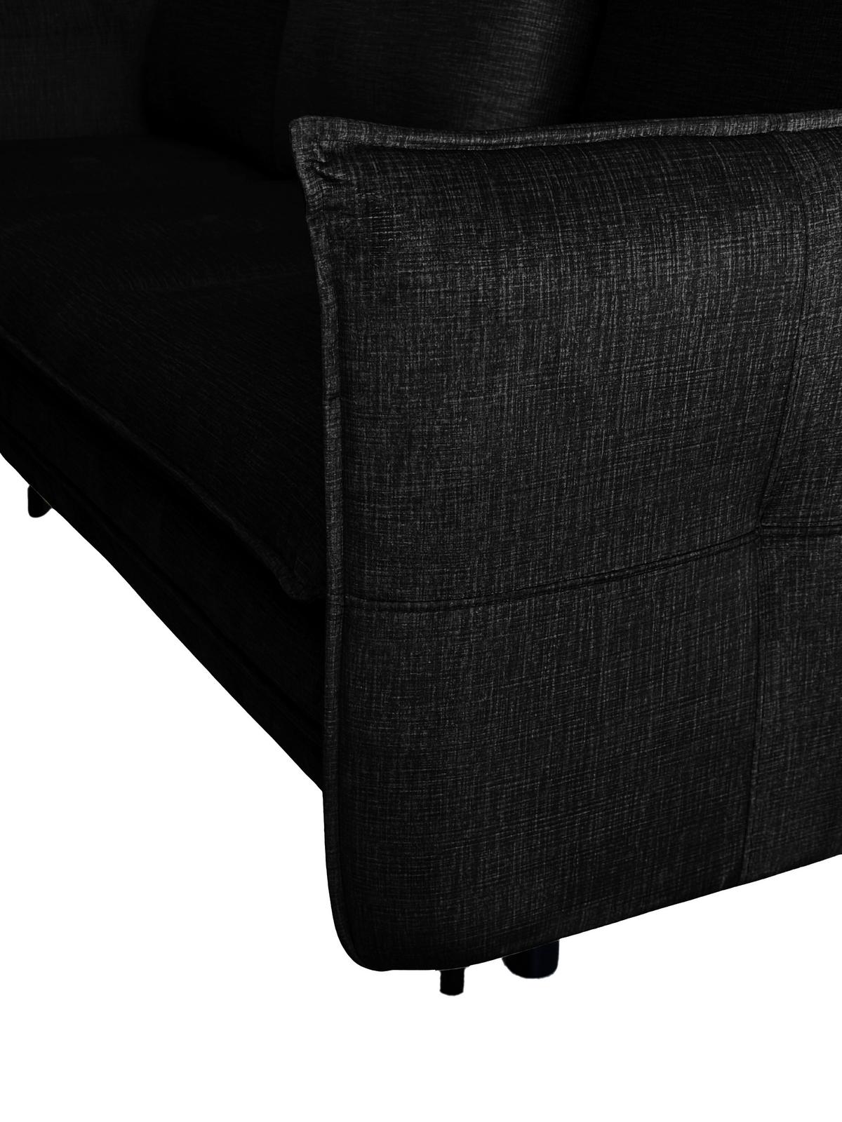 Ecksofa mit Bettkasten Melody Schwarz S: 170x235 cm - Schwarz, Design, Textil (170/235cm) - MID.YOU