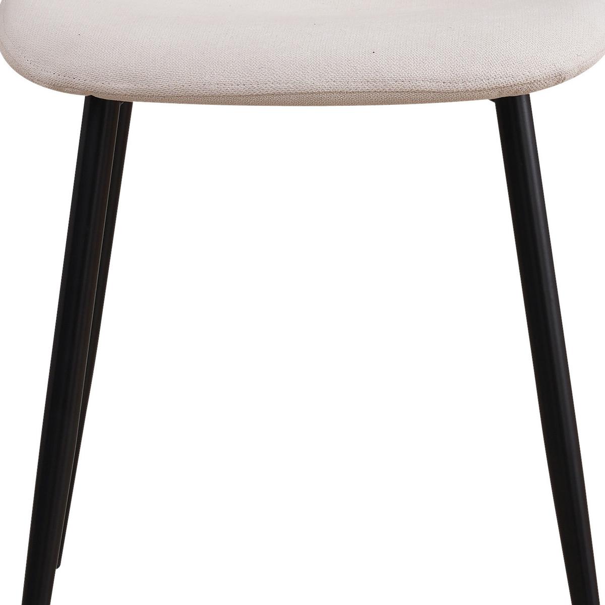 Stuhl Lola Bezug: Mikrofaser Creme 4er-Set - Creme/Schwarz, Basics, Textil/Metall (43/85/54cm) - P & B