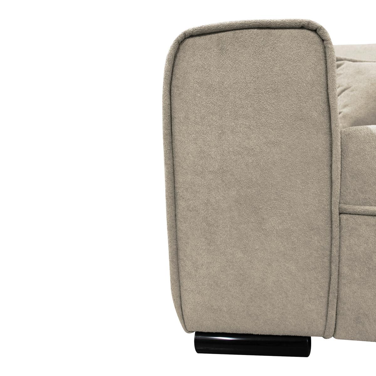 Ecksofa Classic Beige 270x175 cm - Beige/Schwarz, Design, Textil (270/175cm) - MID.YOU
