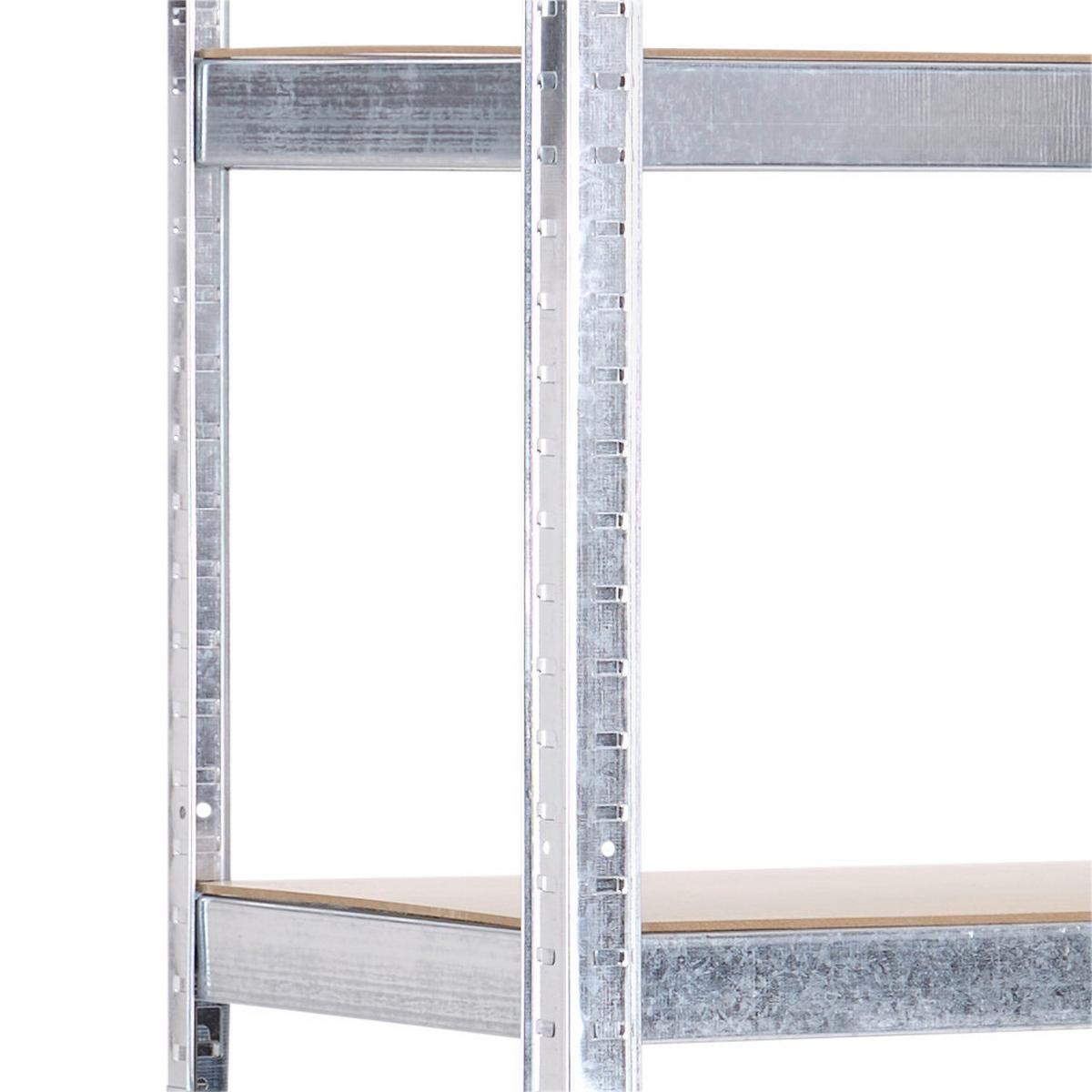 Schwerlastregal Luca - Silberfarben, Trend, Holzwerkstoff/Metall (90/40/180cm) - Homezone