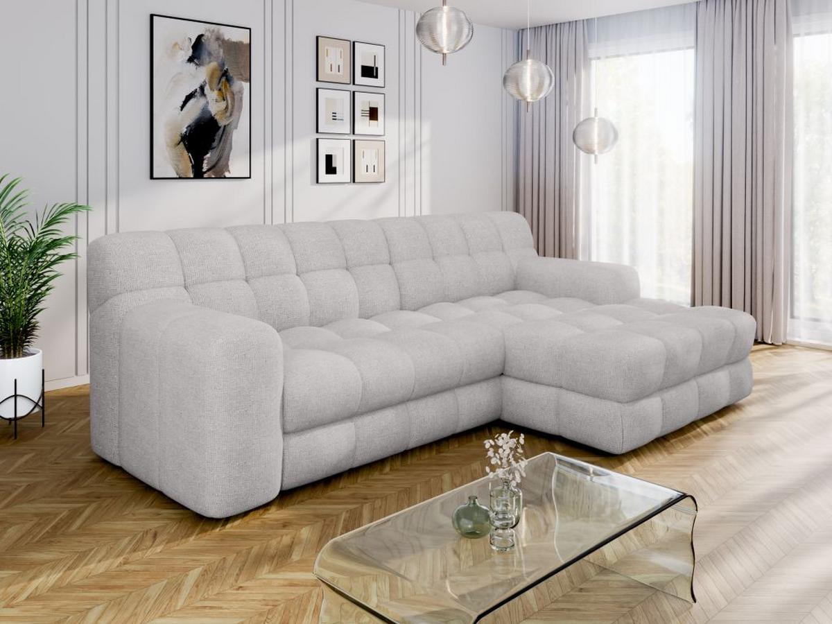 Dizajnová sedačka KARL, pravá, sivá - čierna/sivá, Modern, textil/plast (287/169cm) - Bessagi Home