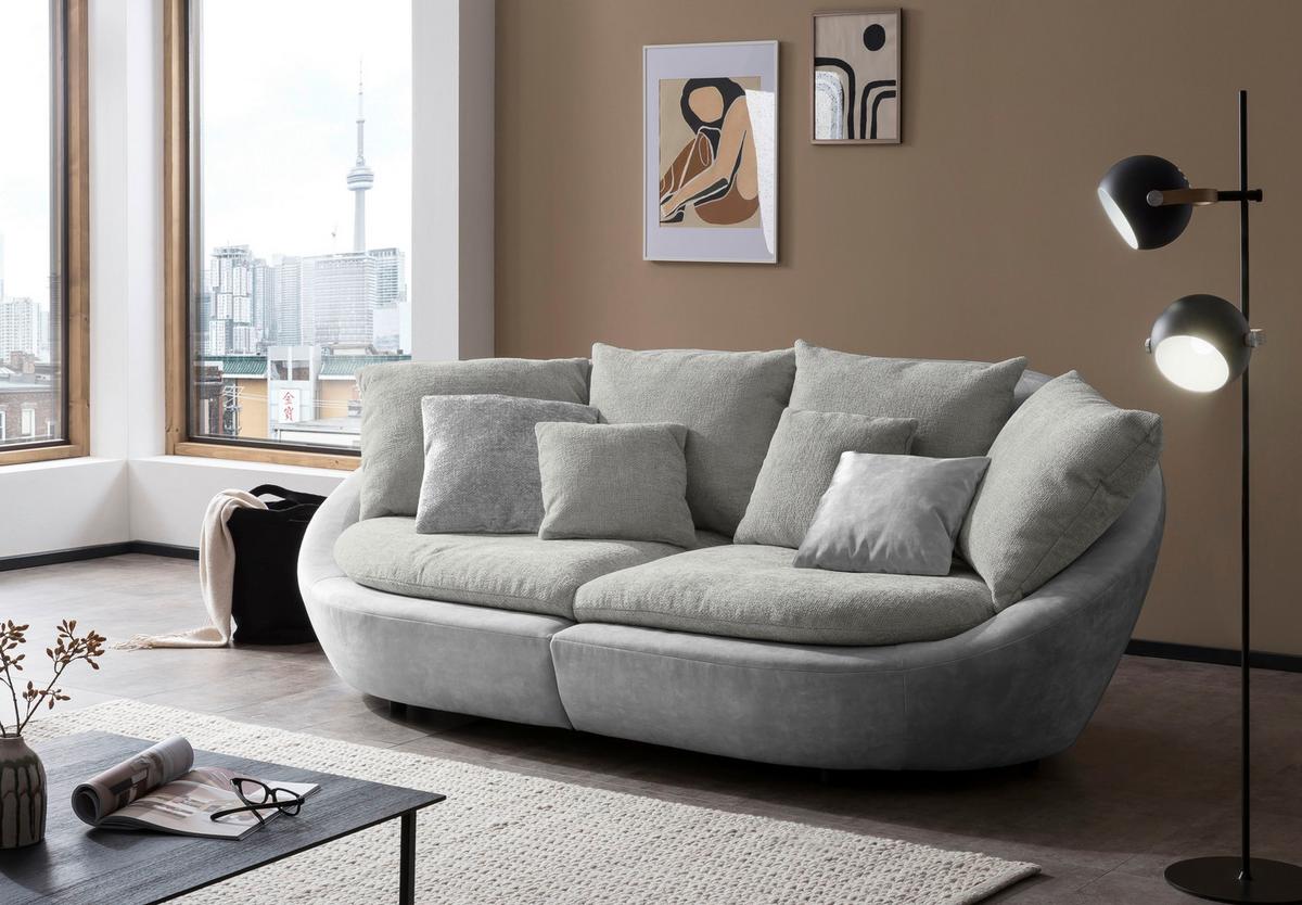 BIGSOFA MAUI - Dunkelgrau/Hellgrau, MODERN, Textil (280/87/131cm) - Trendmanufaktur