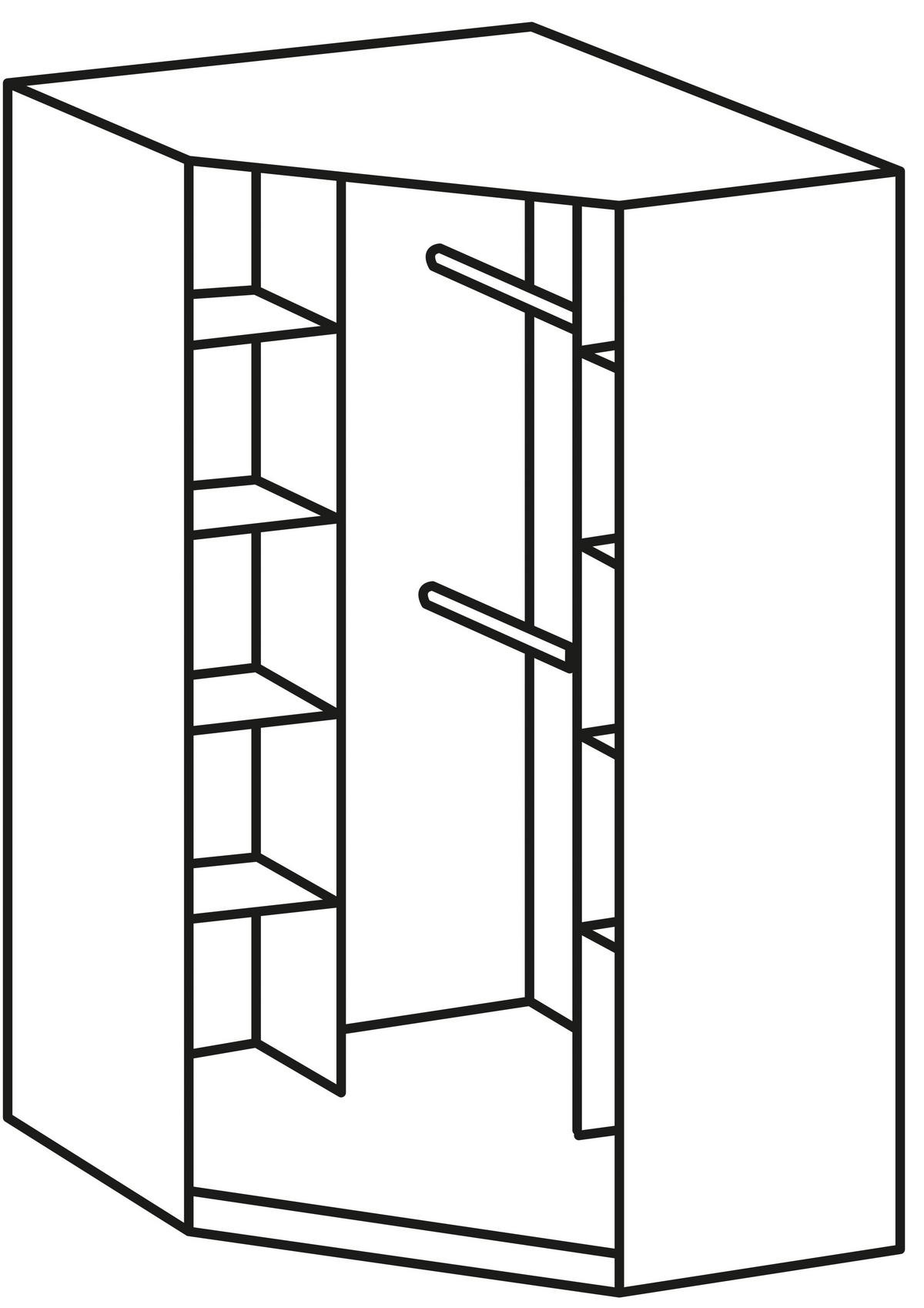 Eckschrank Mit Spiegel 95cm Imago, Weiß - Weiß, KONVENTIONELL, Glas/Holzwerkstoff (95/199/95cm) - MID.YOU